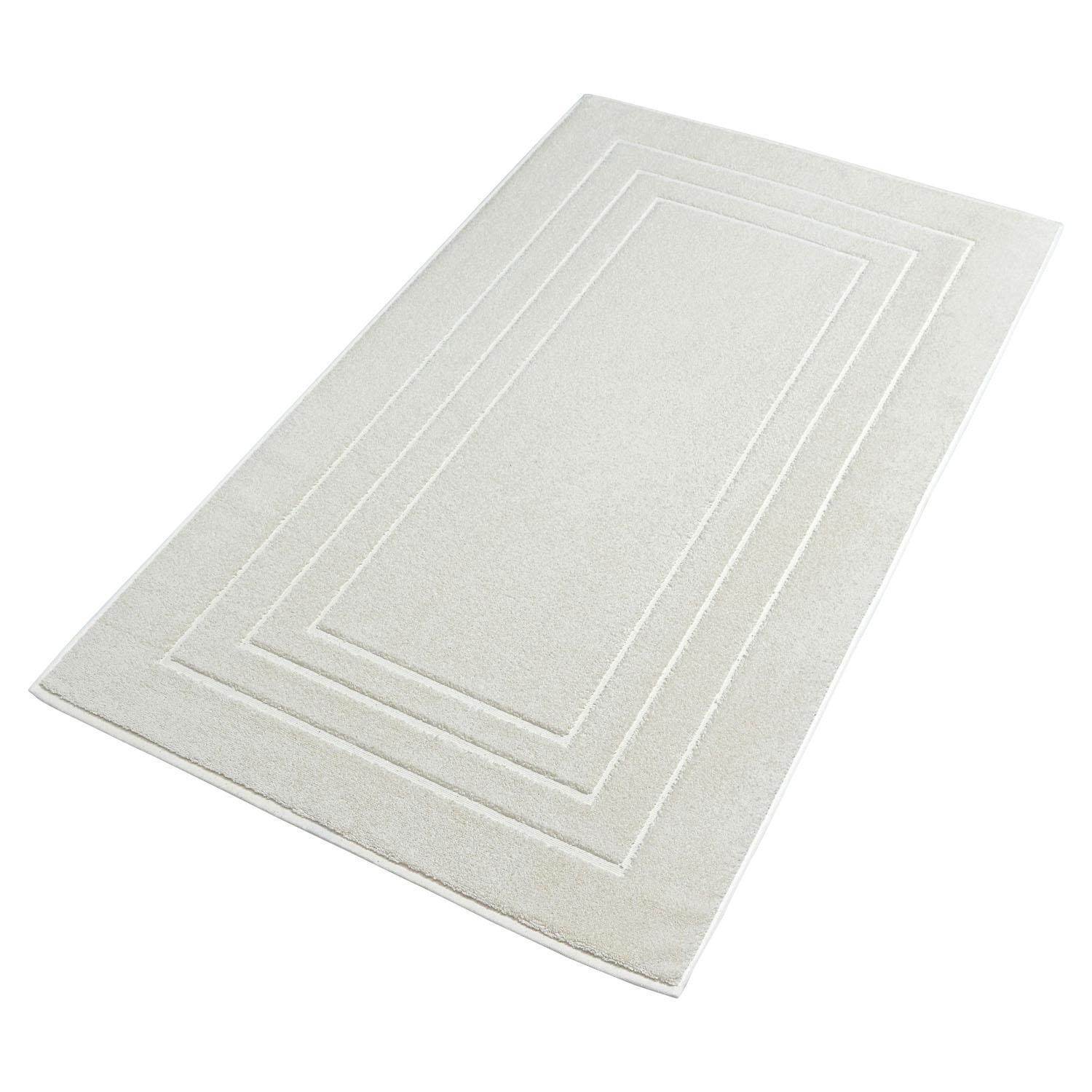 MONDO Badematte, Weiß, 60 x 100 cm, Uni, fußbodenheizungsgeeignet, schnell trocknend, Baumwolle, rechteckig