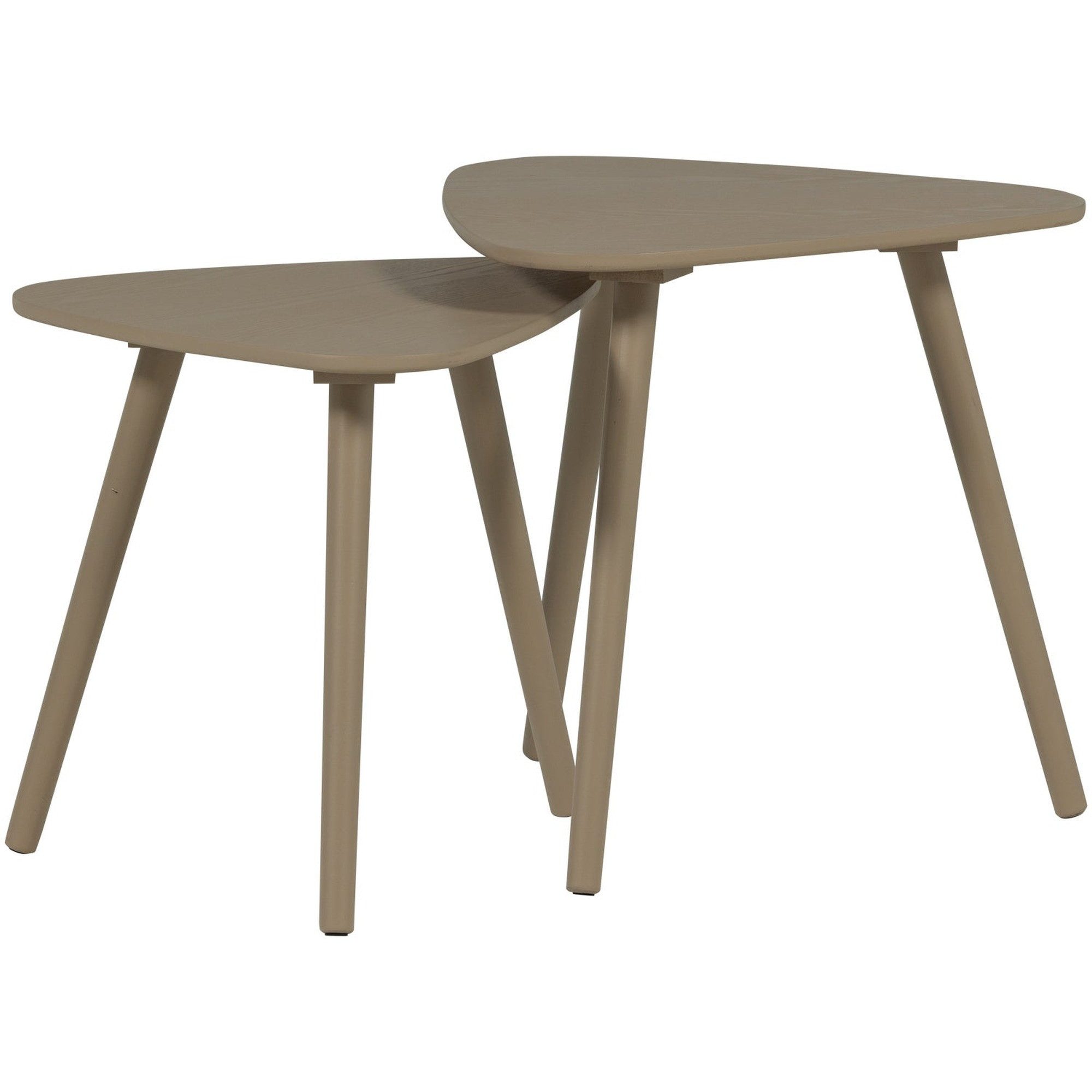 WOOOD Beistelltisch Nila 2er-Set aus Holz in Sand - aus Eschenfurnier, modern & natürlich (2er-Set), Praktisch und kompakt
