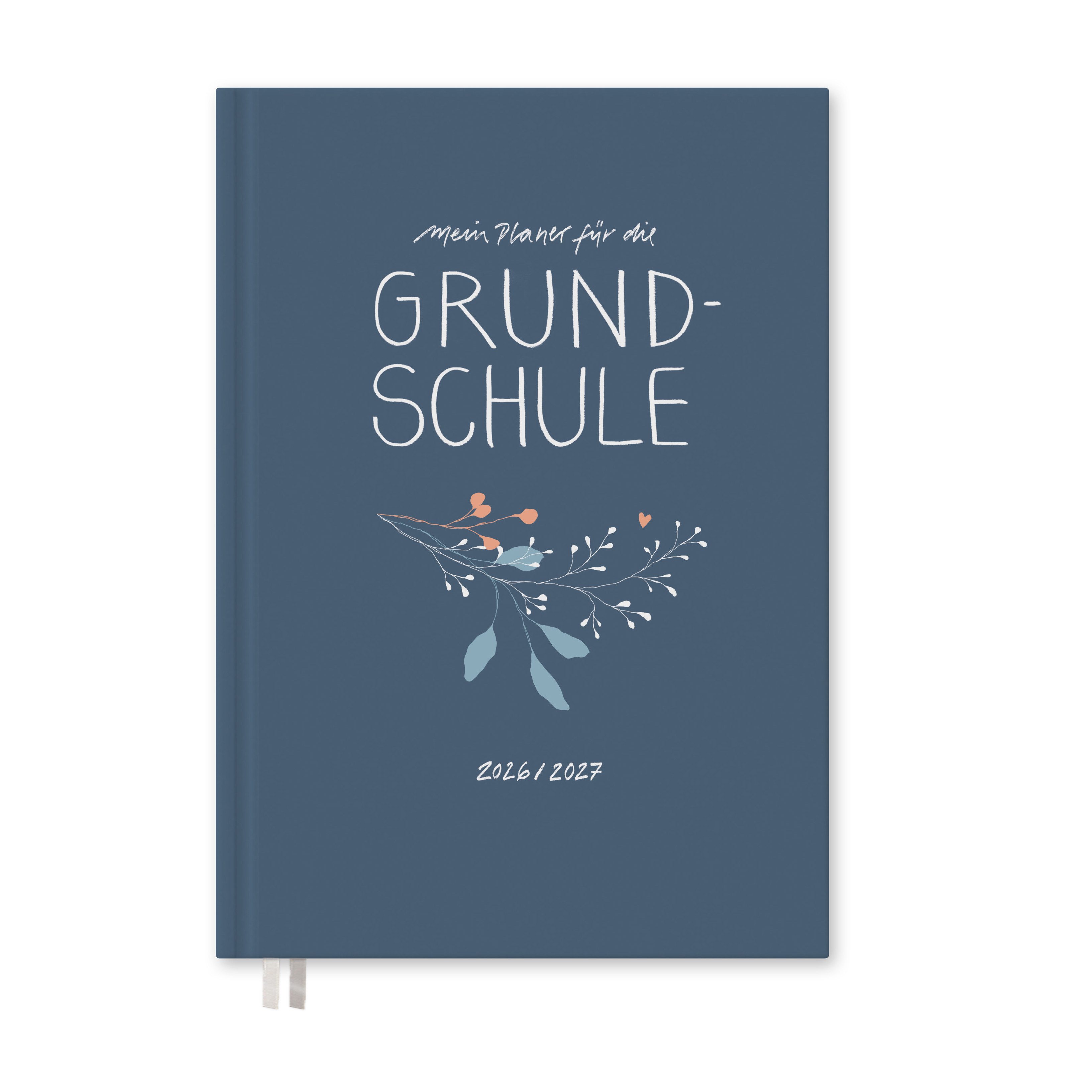 Eine der Guten Verlag Lehrerkalender Grundschulplaner 2026 2027 - A5, blau, 1 Doppelseite / Woche, Schuljahr 26/27, 216 S. Hardcover, klimaneutral