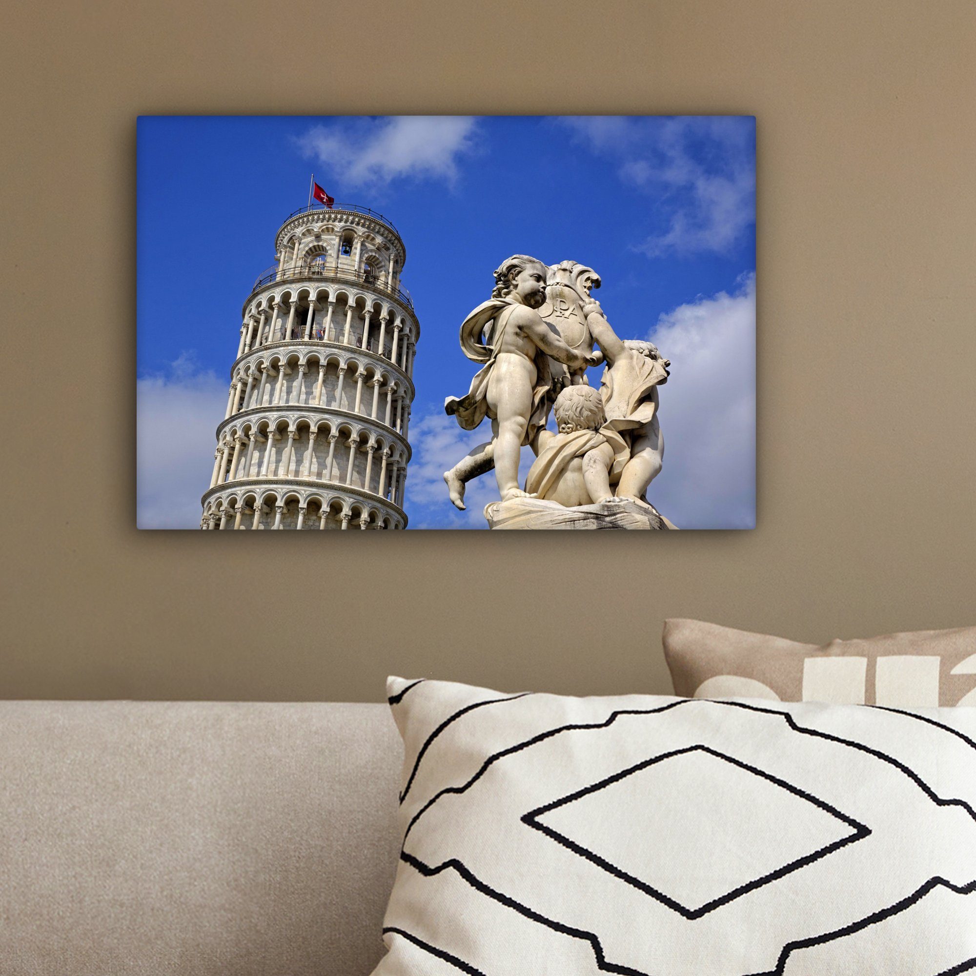 OneMillionCanvasses® Leinwandbild Turm von Pisa - St), cm Italien, Pisa Aufhängefertig, (1 Wandbild Wanddeko, 30x20 - Leinwandbilder