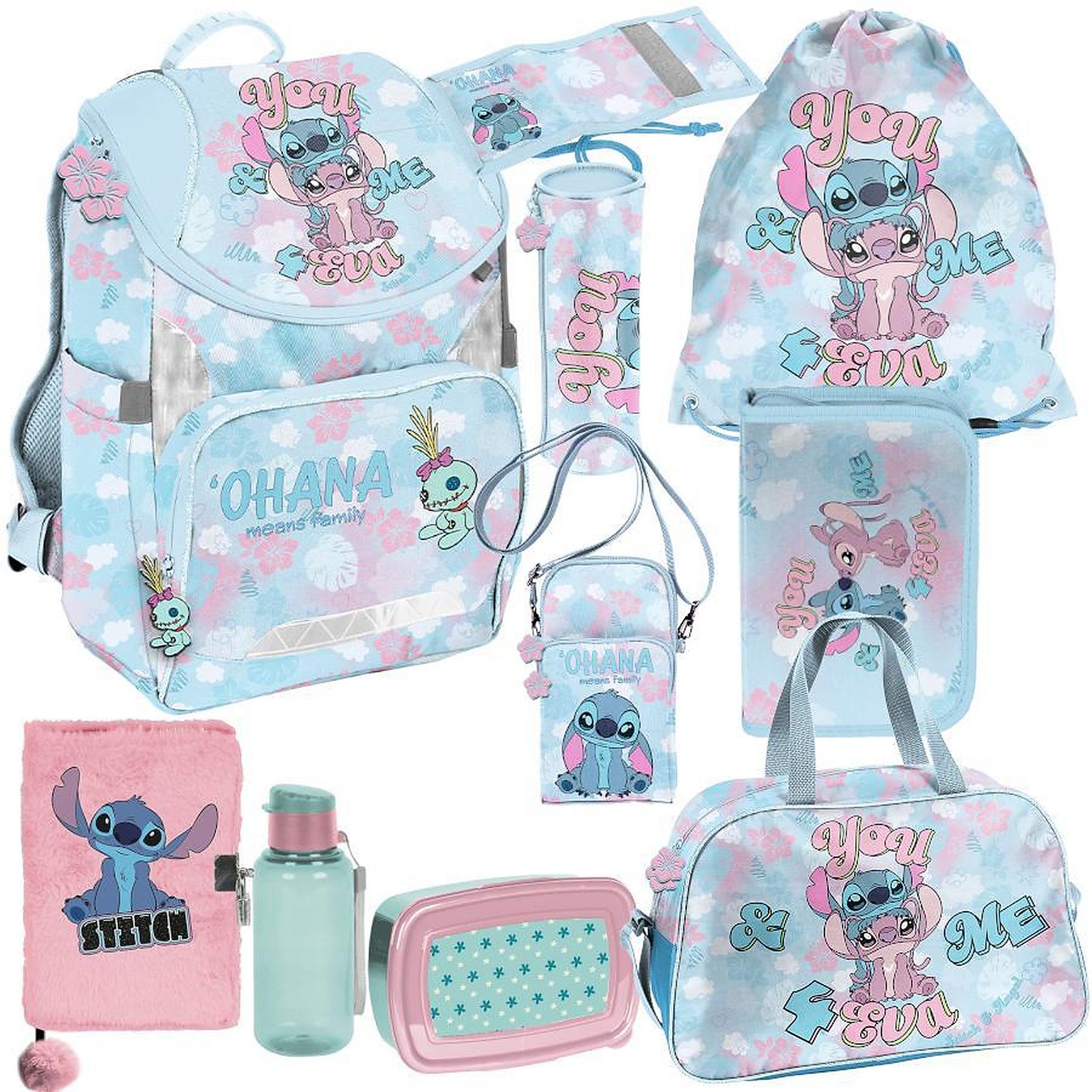 PASO Schulrucksack (Schulset, 10-tlg), Stitch, 10-tlg. Set