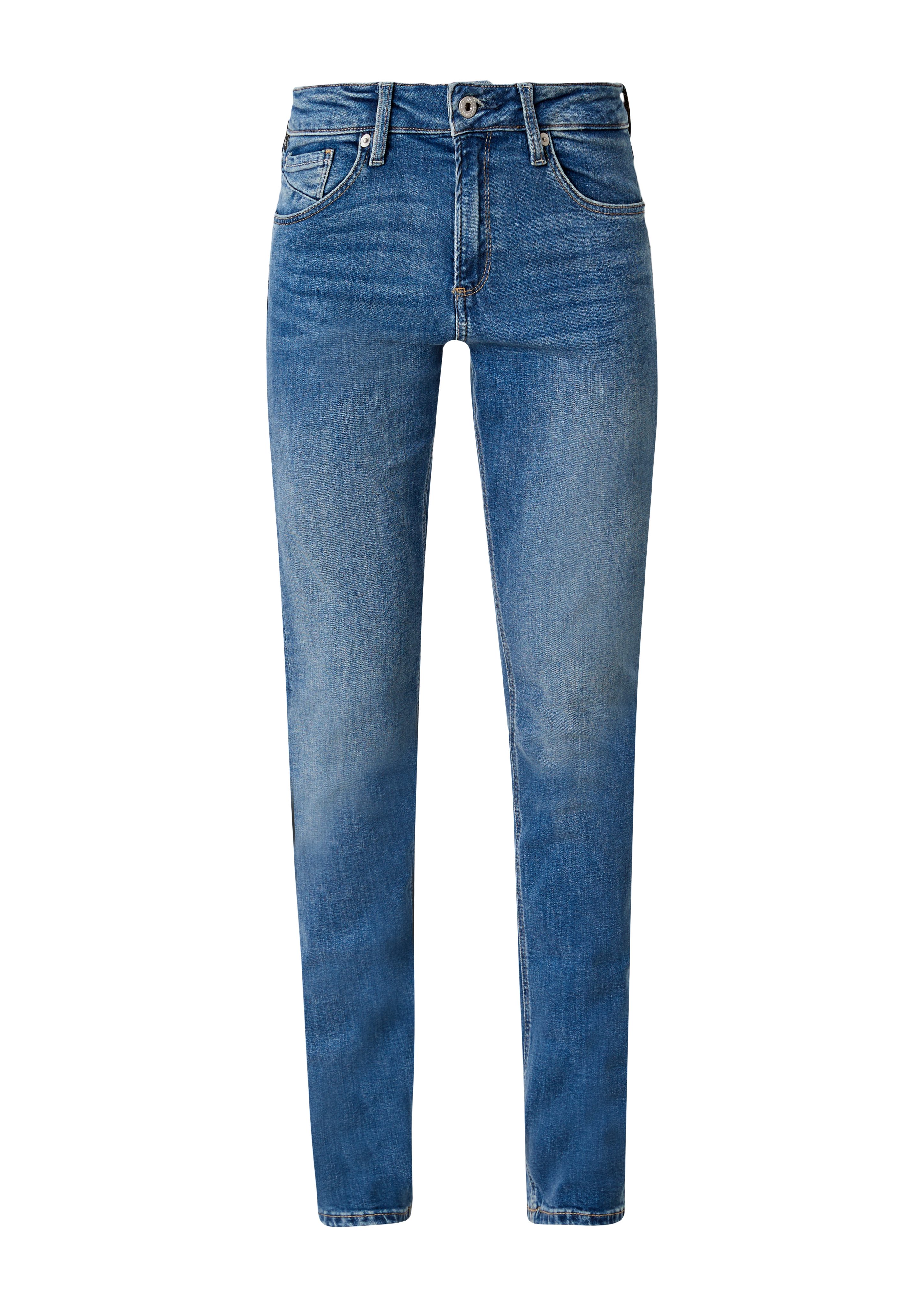 Fit Mid Catie Slim / Rise Slim / / Leg blue Jeans Label-Patch Stoffhose QS