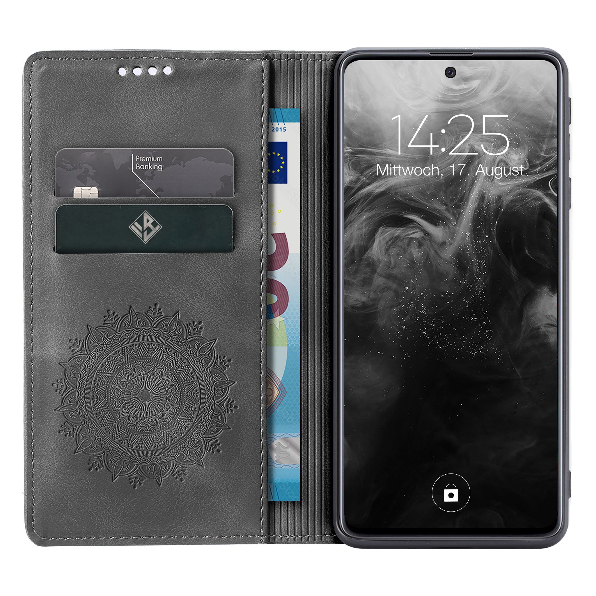 Tec-Expert Handyhülle Mandala Hülle Cover für Samsung Galaxy A57 5G 6.7 Zoll, 6.7, Klapphülle Case Tasche mit Kartenfächern und RFID Schutz – Bild 2 von 5