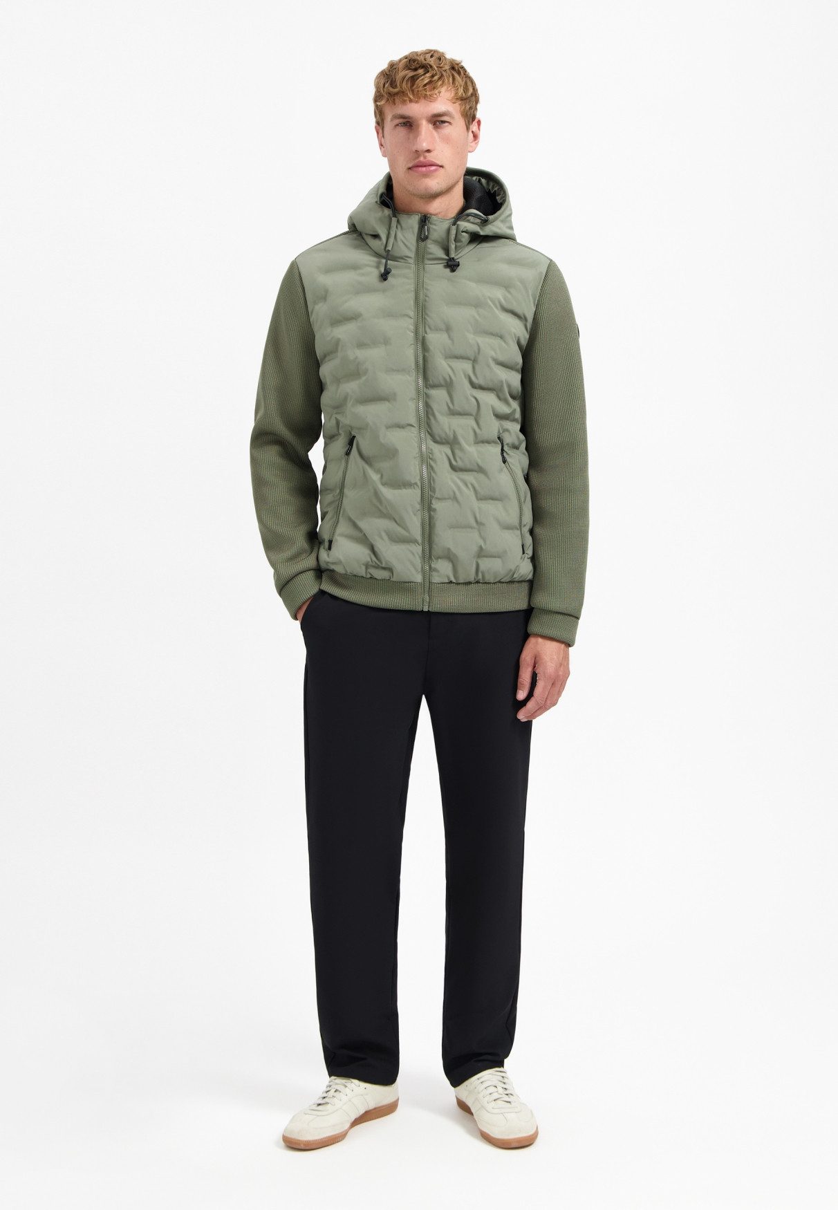 NO EXCESS Steppjacke No Excess Jacke mit Strickärmeln