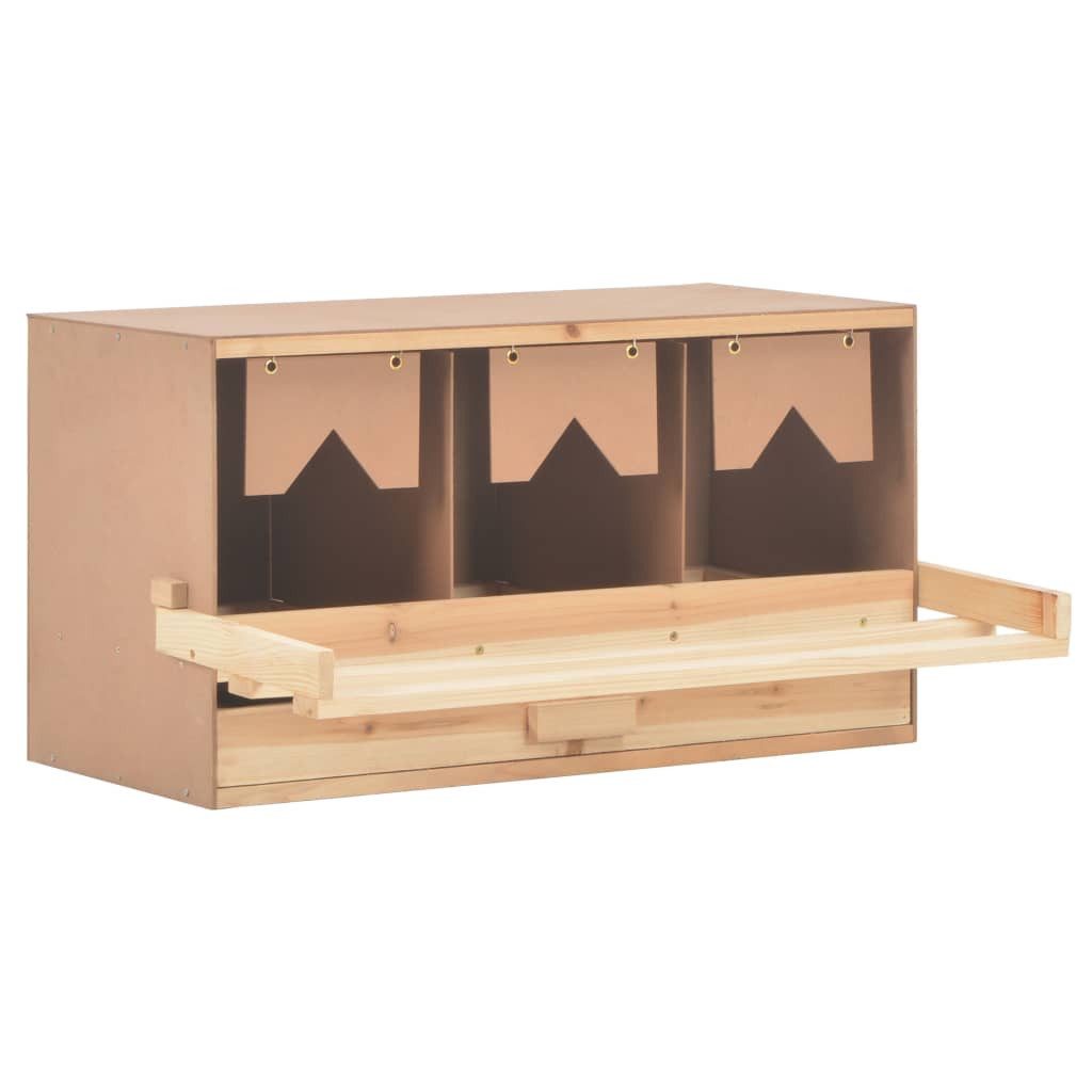 vidaXL Vogelhaus 72 x 33 x 38 cm Legenest Hühnernest 3 Fächer 72x33x38 cm Massivholz Ki