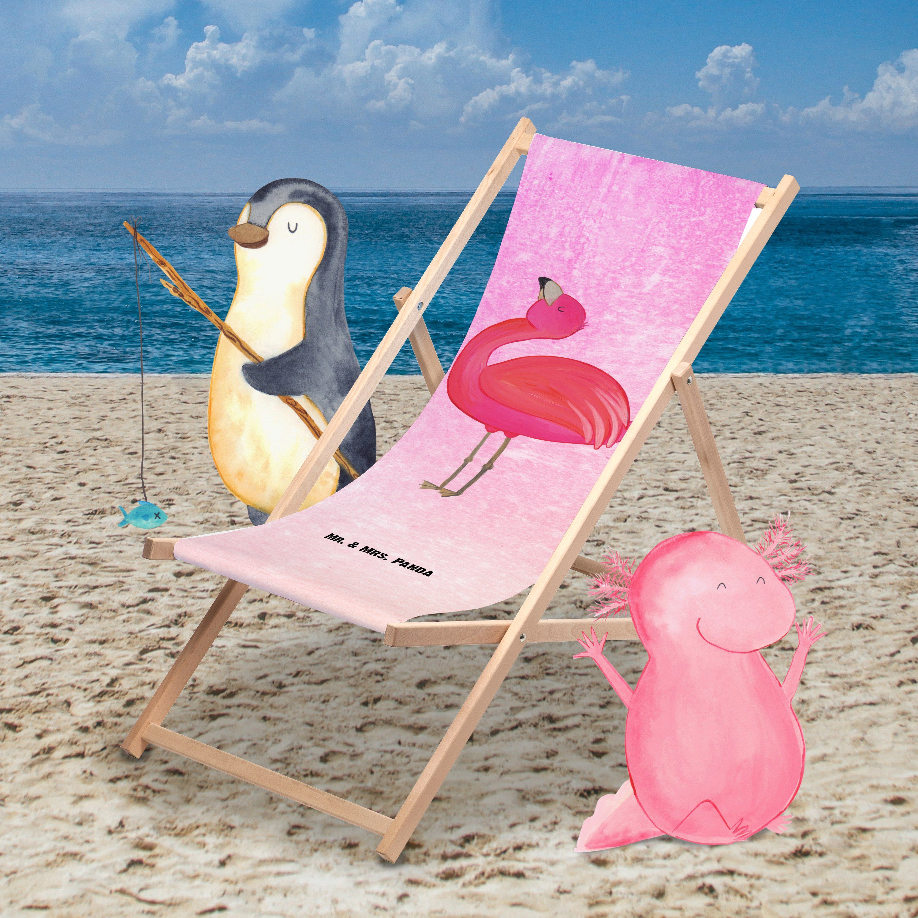 Mr. & Mrs. Panda 1 - St. - Aquarell Gartenliege rosa, Pink Geschenk, Flamingo Selbstakzeptanz, stolz Mam