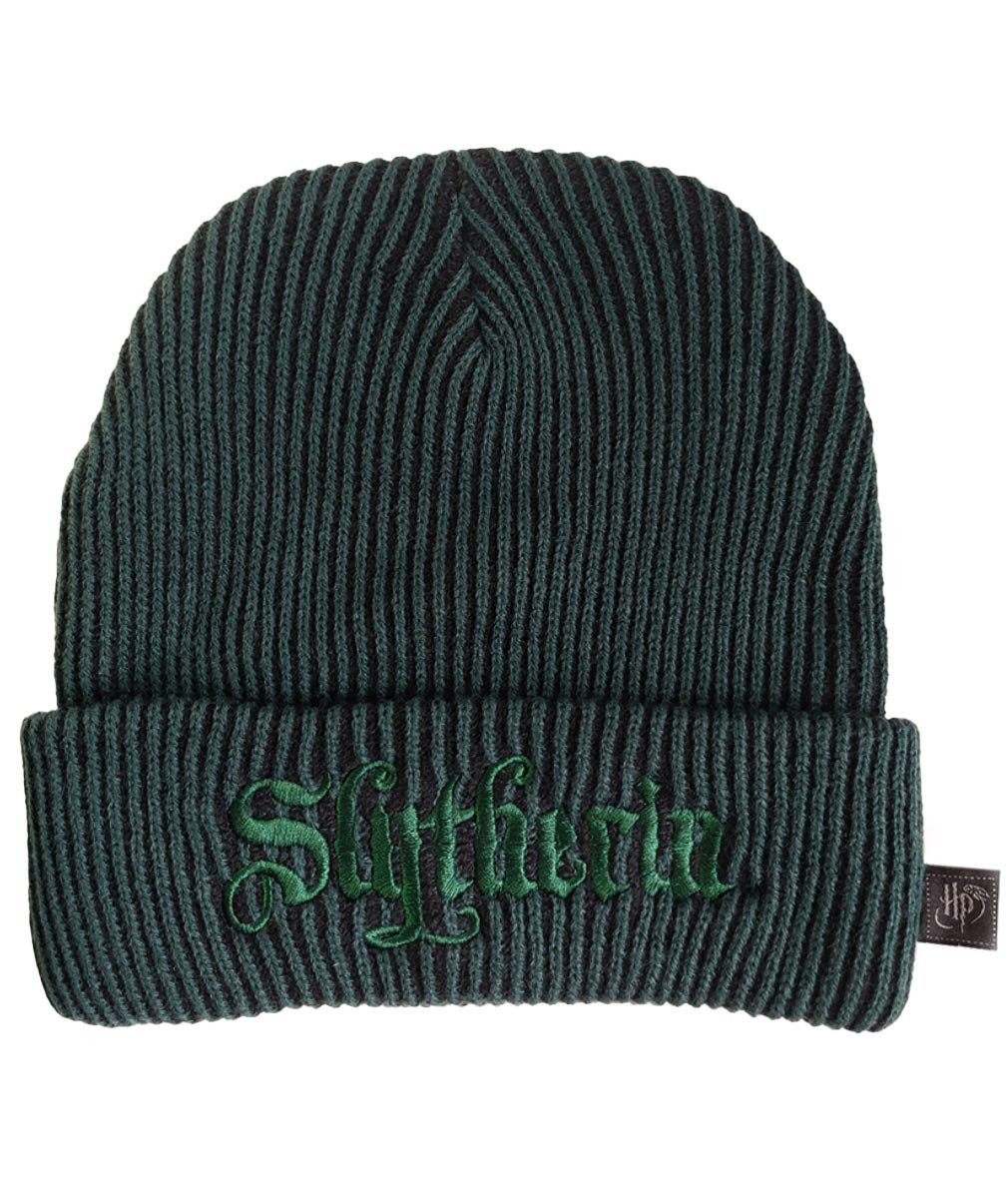 Harry Potter Beanie Slytherin House Striped Beanie Strickmütze Wintermütze