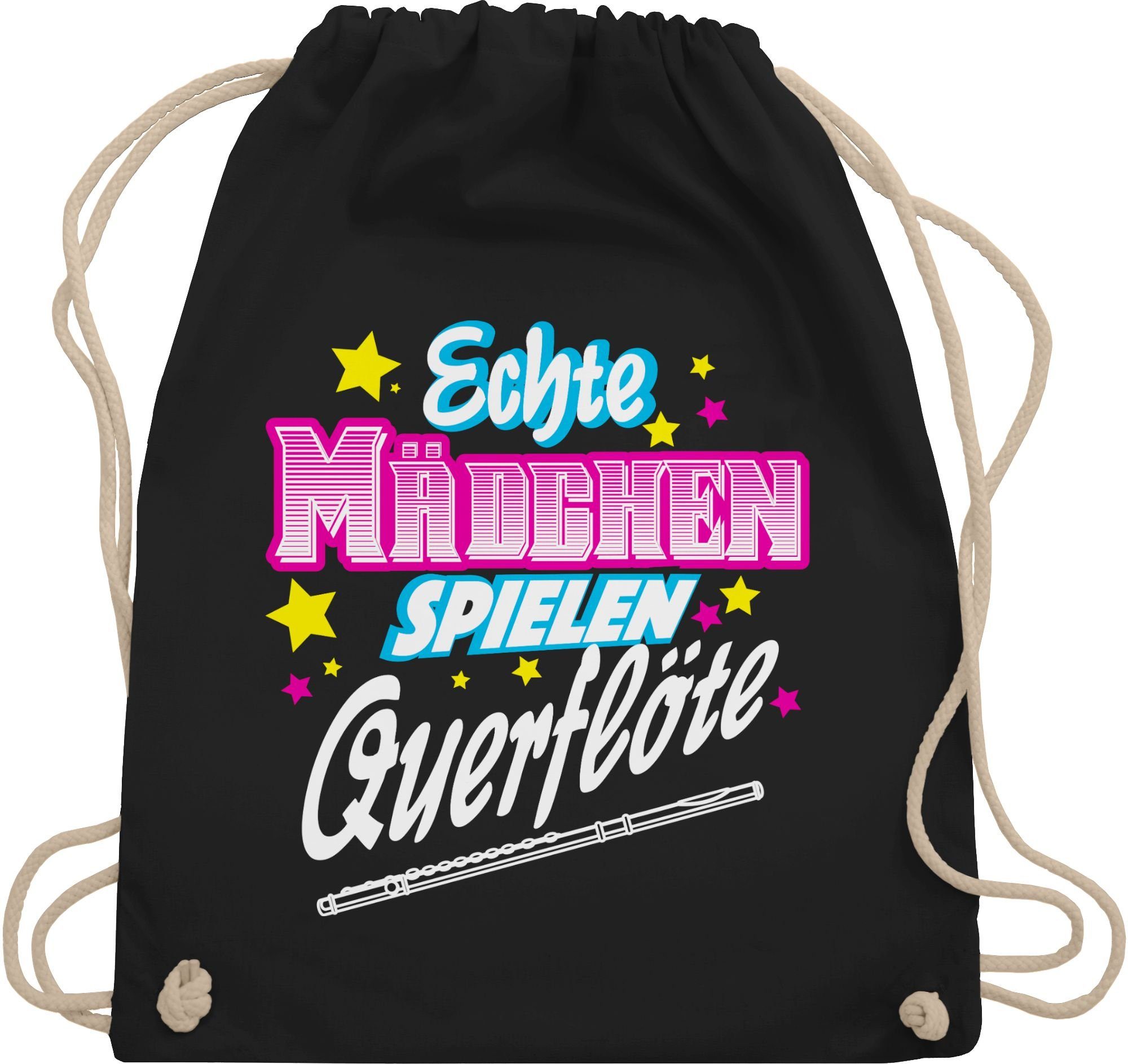 Turnbeutel Echte Mädchen spielen Querflöte