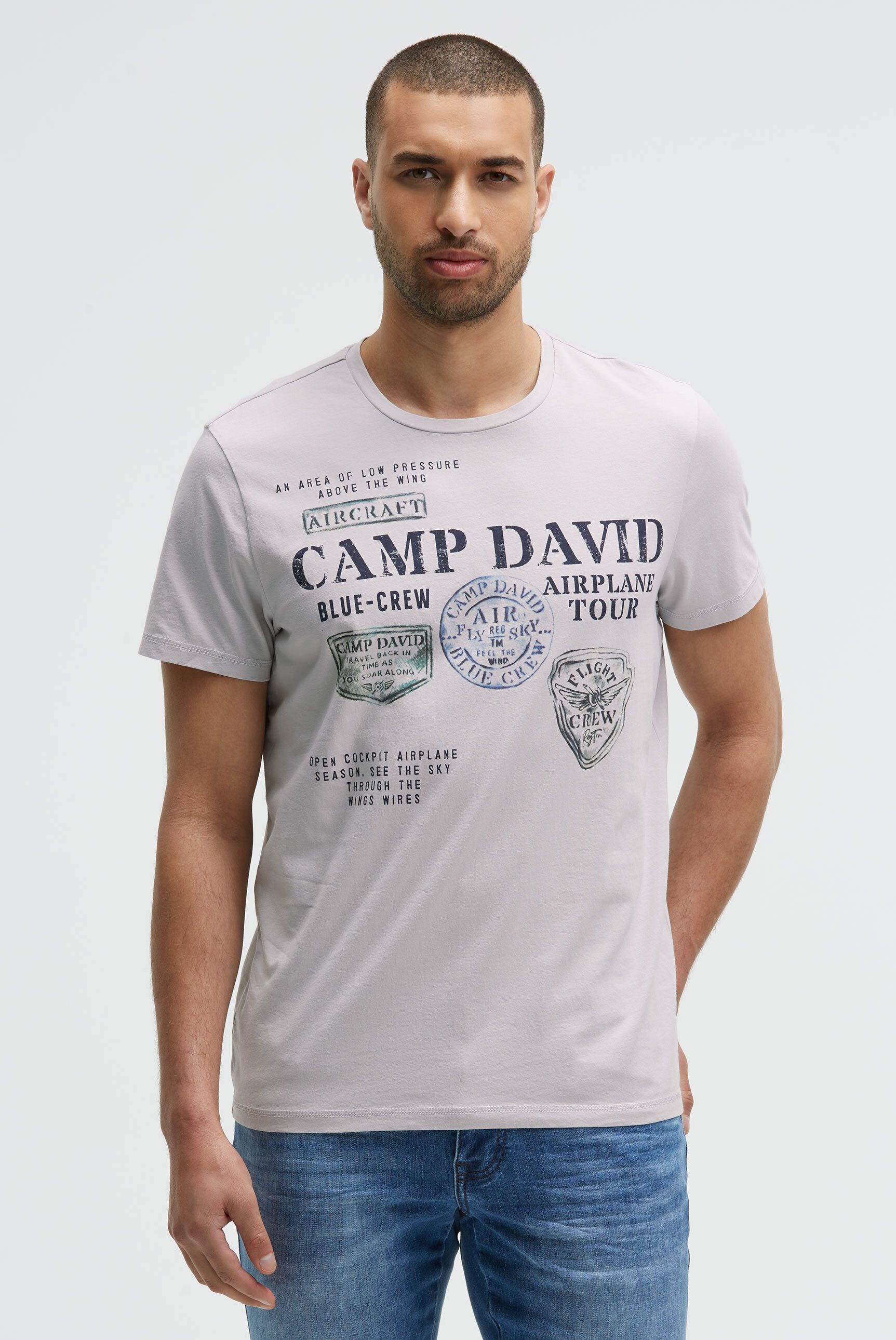 CAMP DAVID Rundhalsshirt aus Baumwolle günstig online kaufen