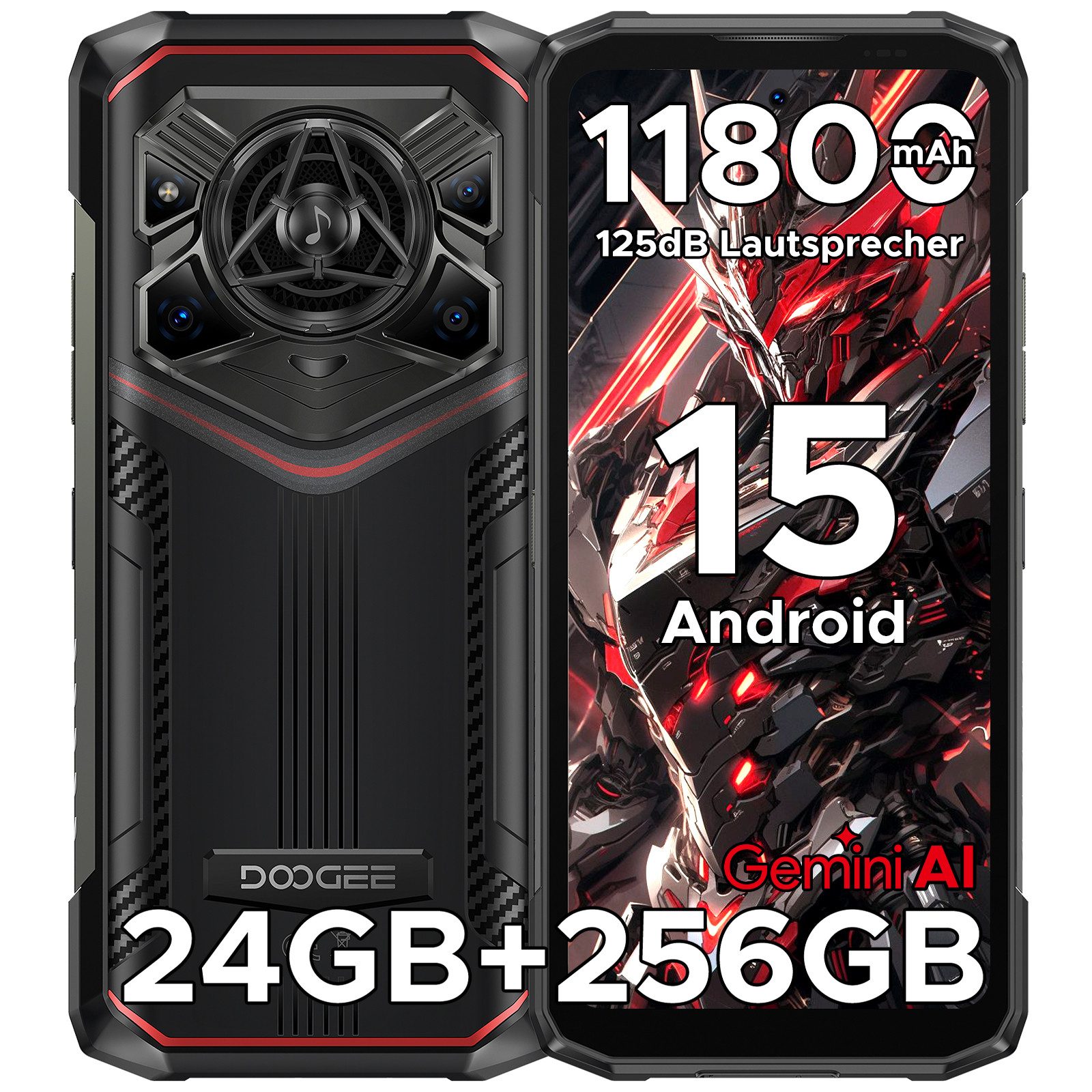 DOOGEE BLADE20PRO 6GB RAM +256GB ROM,50MP AI-Hauptkamera,11800mAh Smartphone (6.6 Zoll, 256 GB Speicherplatz, 50 MP Kamera, 20M Nachtsichtkamera,125-dB-HiFi-Lautsprecher)