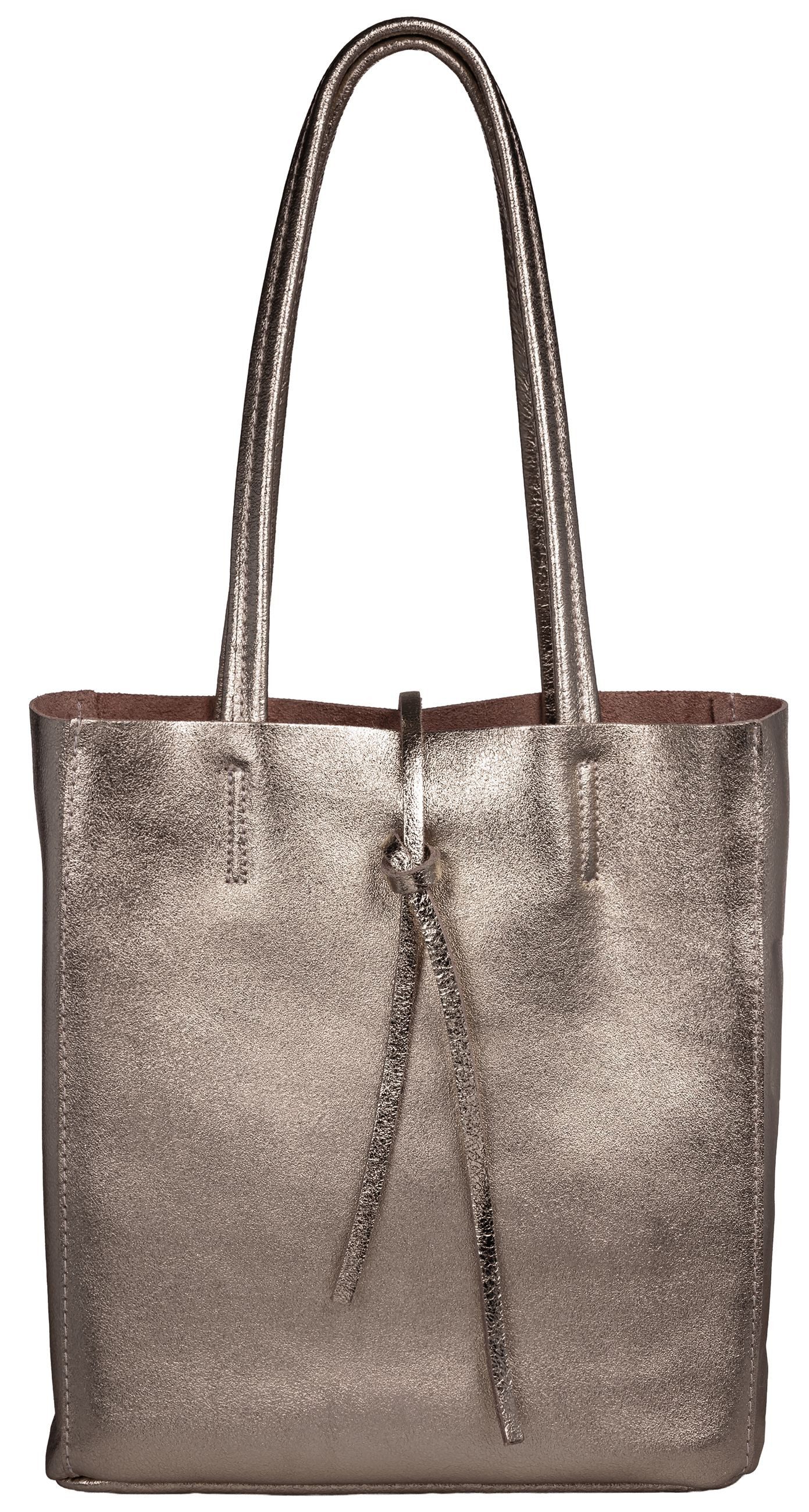 Caspar Schultertasche Mittelgroße Leder Shopper Damen Tasche - CLASSIC LINE günstig online kaufen