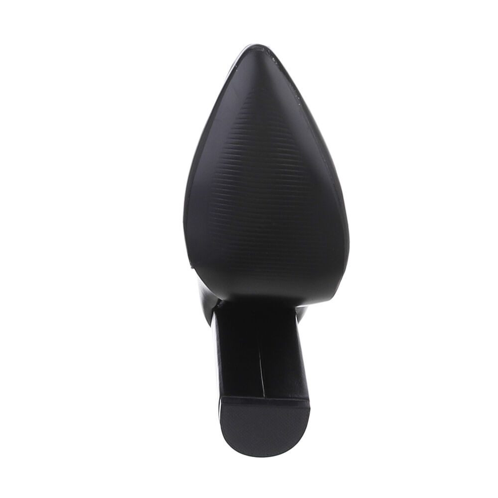 Ital-Design Damen Elegant High-Heel-Stiefel (87108662) Blockabsatz High-Heel Stiefel in Schwarz