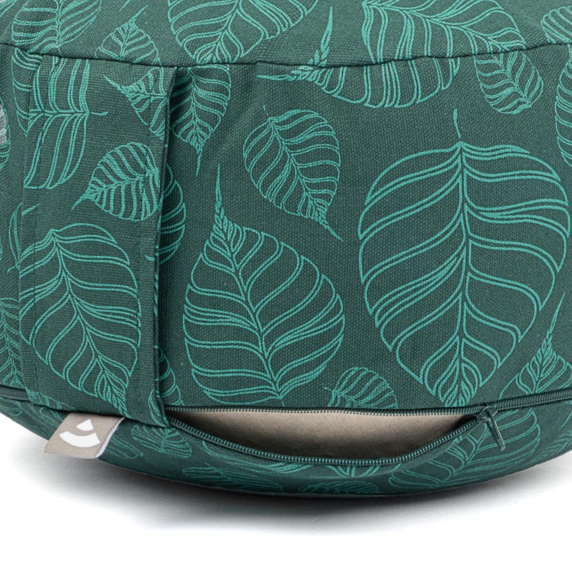 bodhi Meditationskissen Meditationskissen RONDO, 32 x 20 cm Bodhi Leaves, deep green, Dinkel