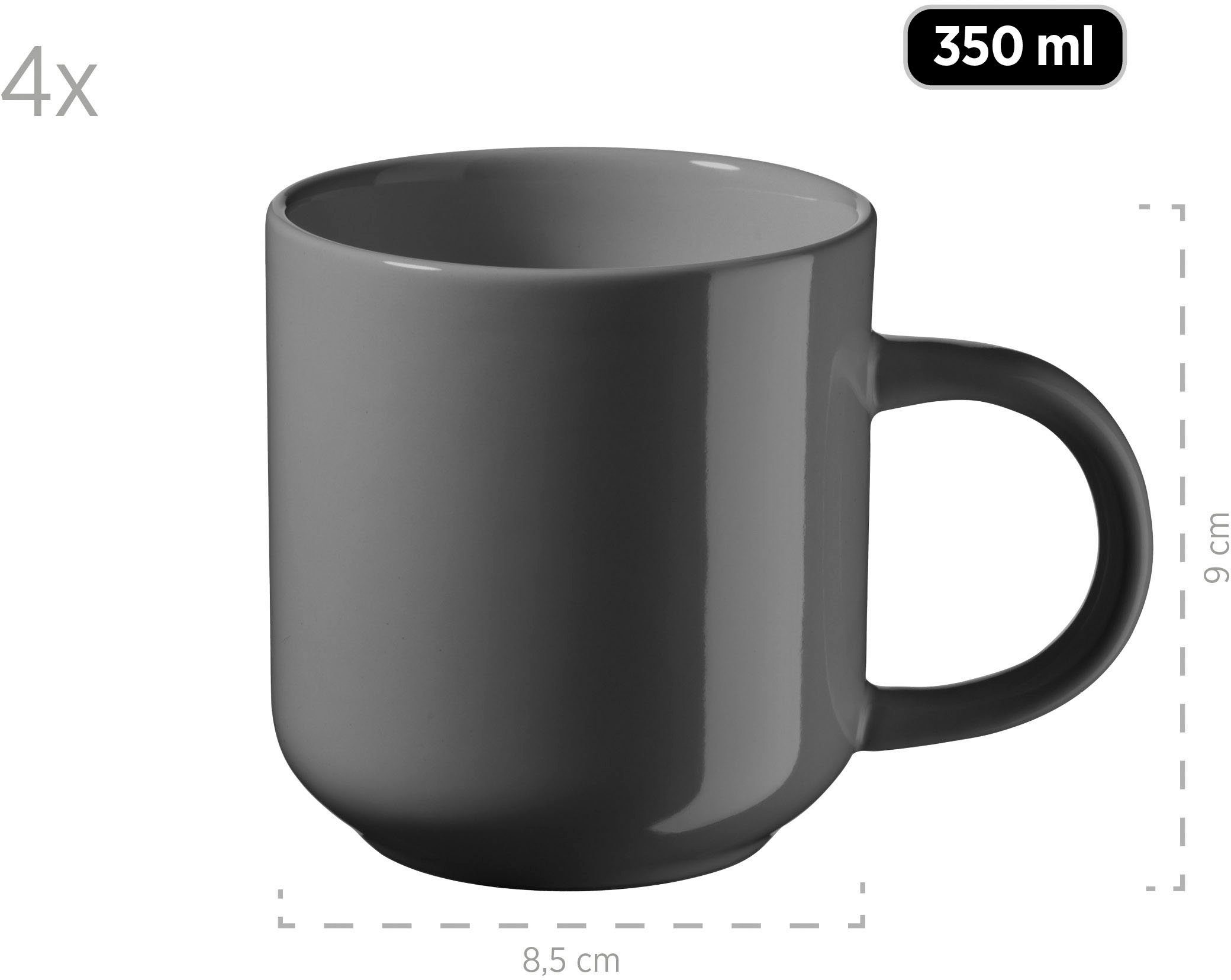 MÄSER Kombiservice Geschirr-Set, Service Alenia (16-tlg), 4 Personen, Steinzeug, 16 Teile, für 4 Personen