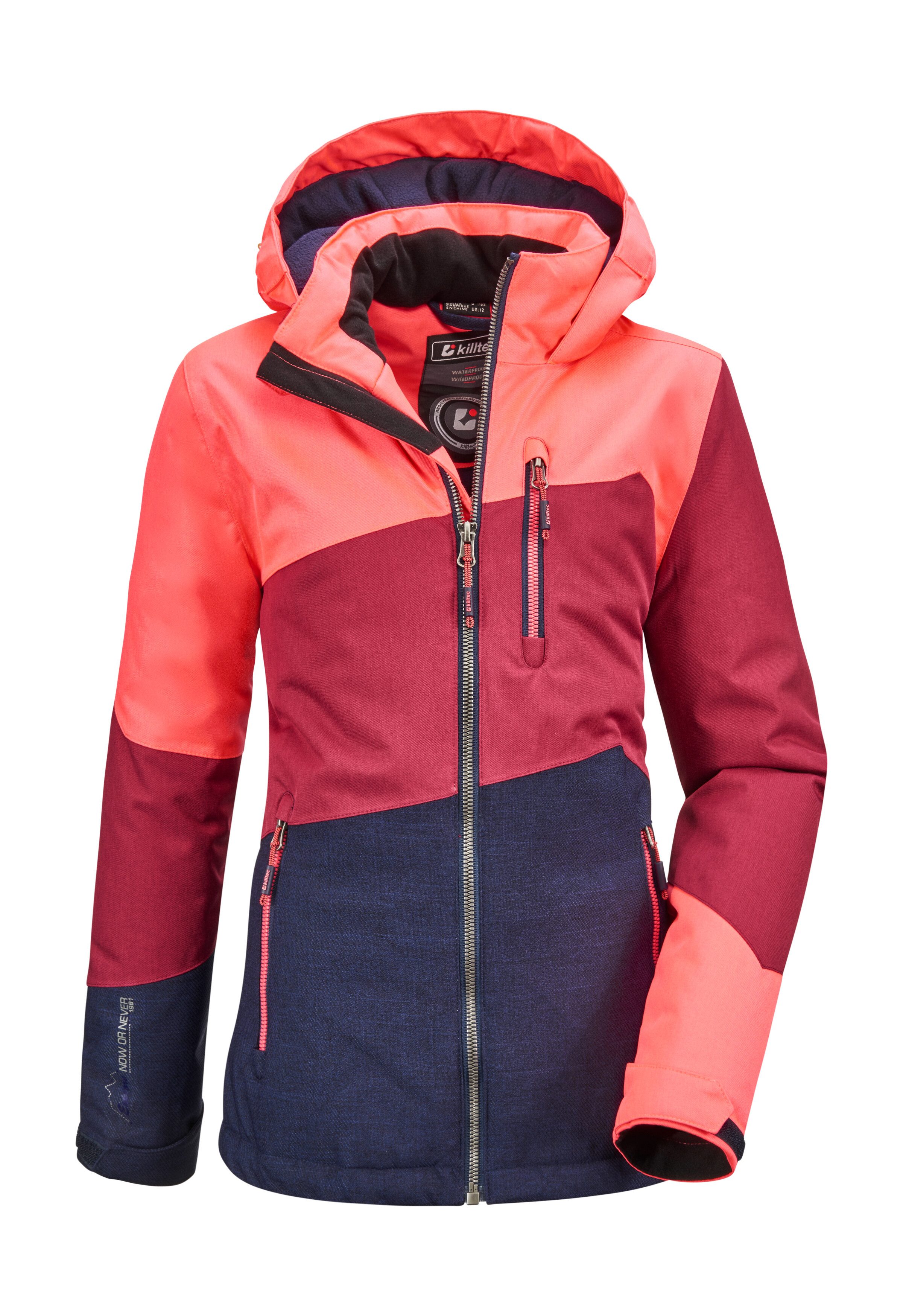 Killtec Outdoorjacke Lynge GRLS JCKT B Wasserdichte Winterjacke mit Kapuze, Fleece, verstellbaren Ärmeln