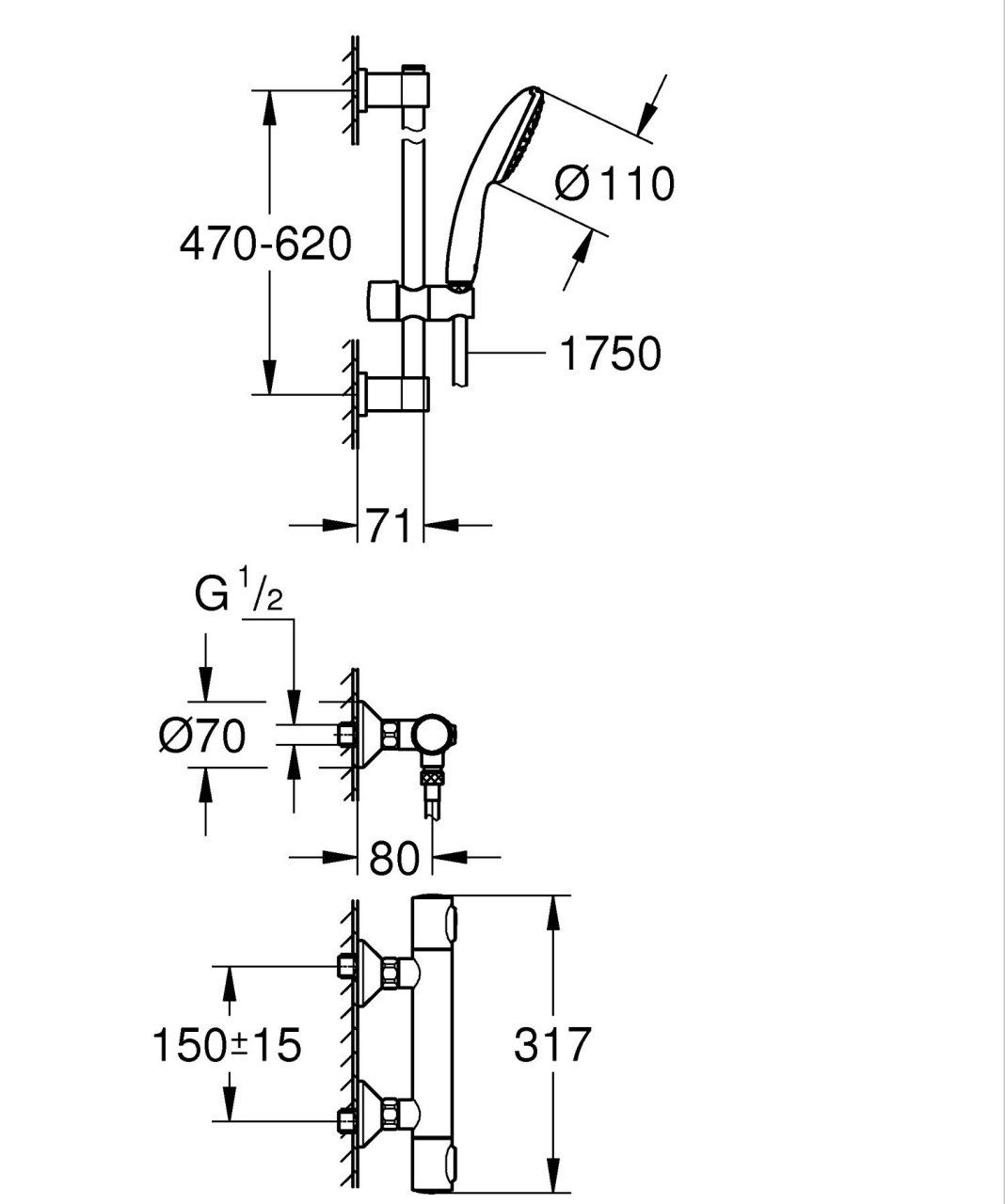 Grohe Duscharmatur Grohe Precision Flow Thermostatarmatur mit günstig online kaufen
