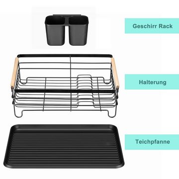 CALIYO Geschirrständer Geschirrständer Abtropfgestell mit Auffangschale für Geschirr, Abtropfständer Abtropfschale für Küchen Spüle