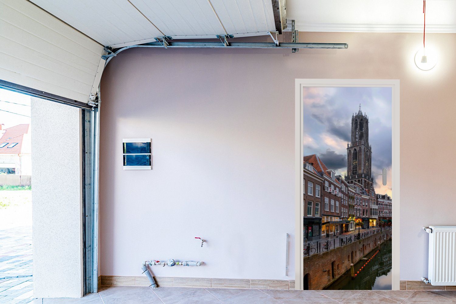 Luft, Türaufkleber, für MuchoWow bedruckt, - Türtapete 75x205 cm (1 - Matt, Wasser Fototapete Utrecht Tür, St),