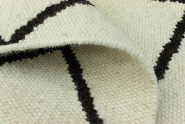 Wollteppich Kelim Teppich handgewebt beige, morgenland, rechteckig, Höhe: 6 mm, Kurzflor
