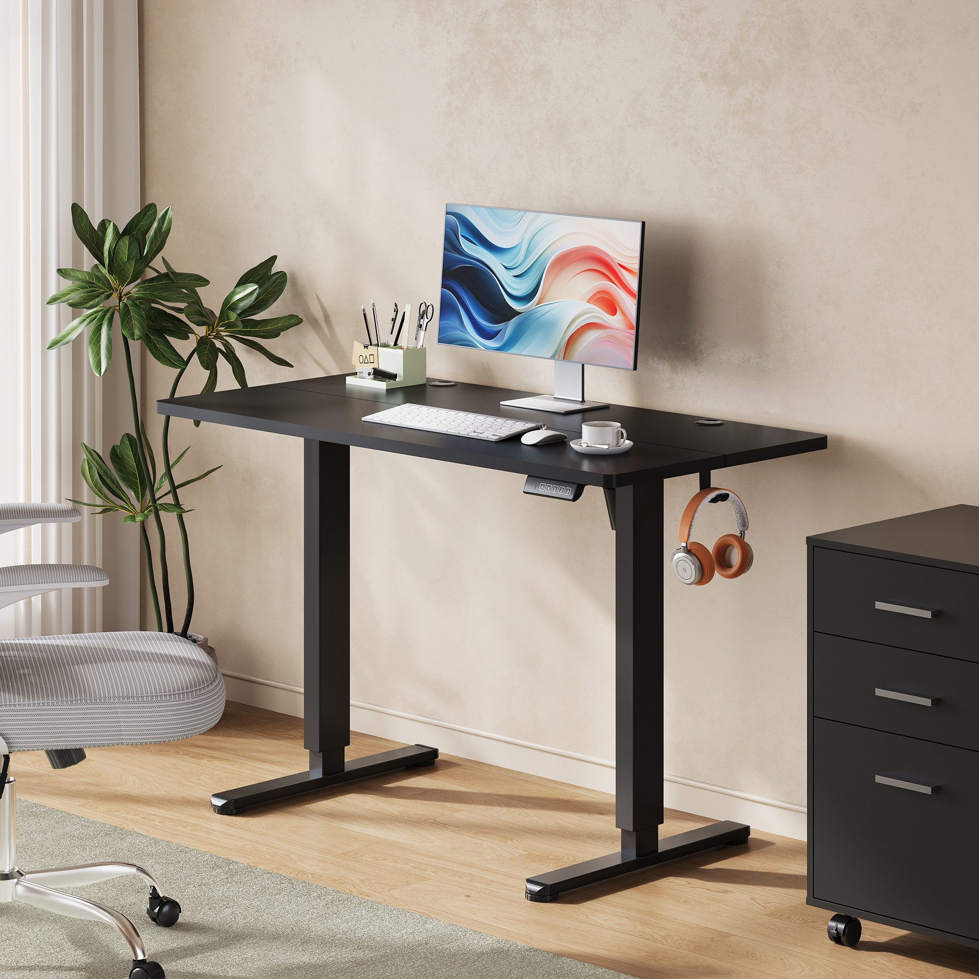 DEVAISE Schreibtisch Höhenverstellbarer Schreibtisch elektrisch 100×60 cm ( günstig online kaufen