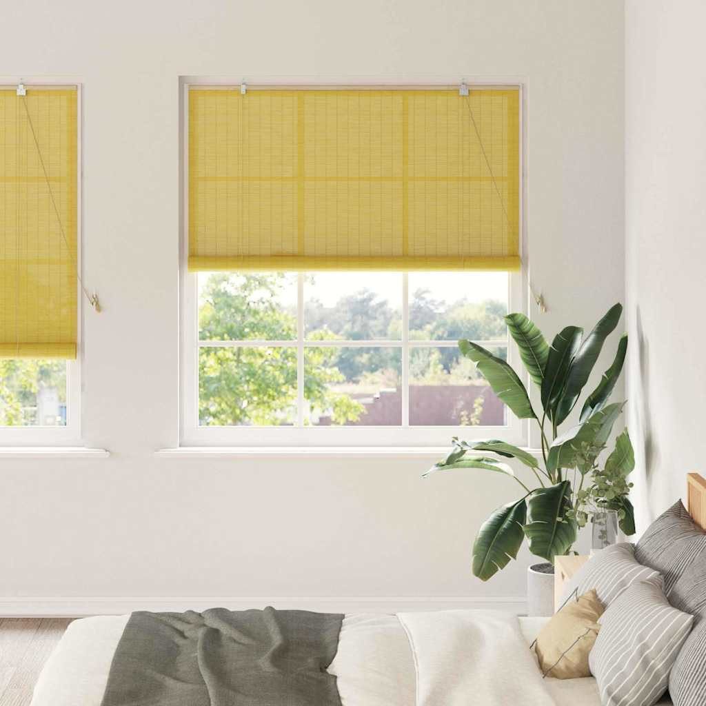 Rollo Rollo Gelb 140 x 220 cm Bambus, vidaXL