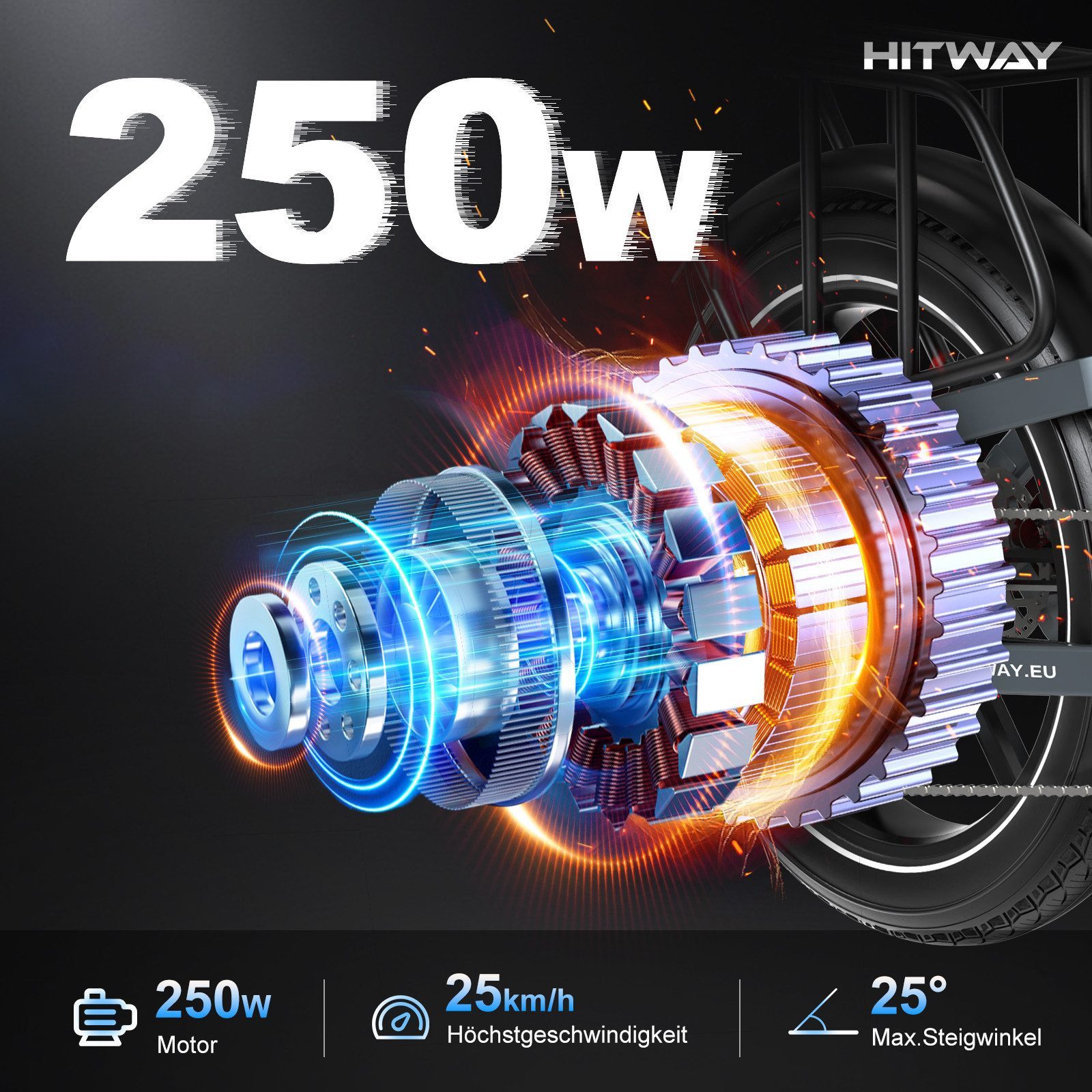 HITWAY E-Bike Mountainbike 20*4,0 zoll E-Faltrad mit Samsung-Akku max. 70-120km, 7 Gang shimano shimano Schaltwerk, Kettenschaltung, Heckmotor, 720 Wh, (1 tlg), mit Doppelte Stoßdämpfung, hydraulische Bremsen, APP-Funktion