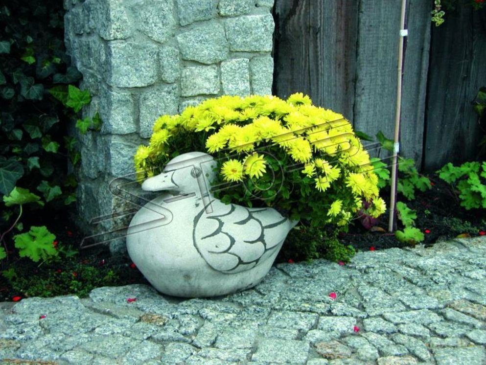 JVmoebel Skulptur Blumenkübel Pflanz Kübel Dekoration Figur Garten Vasen Ente 572