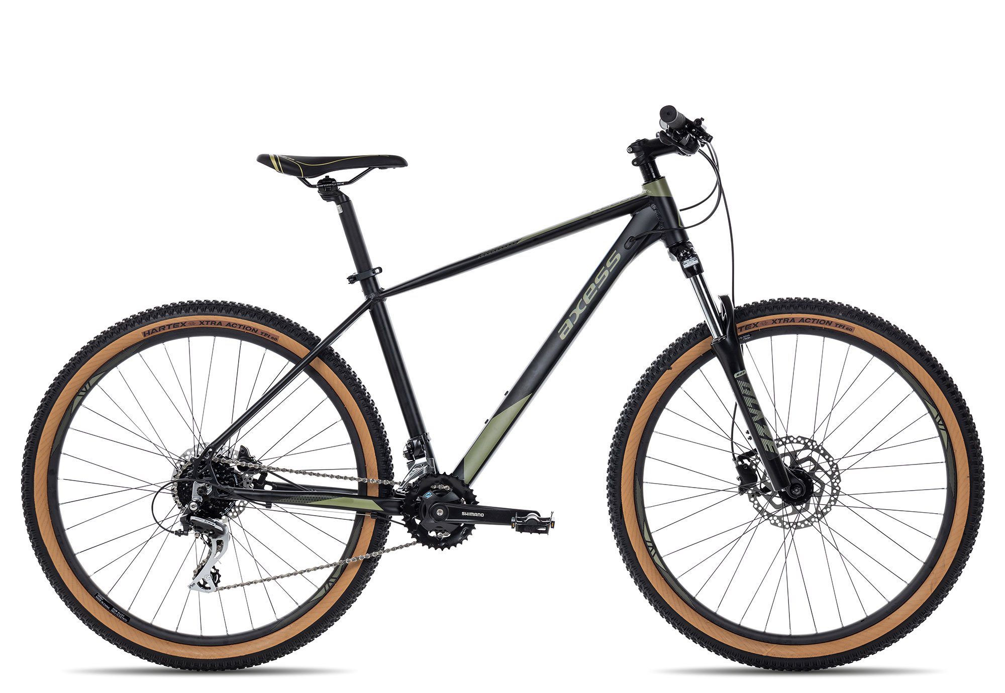 Axess Mountainbike KEEDO 2023, 16 Gang Shimano Acera M3020 8 speed Schaltwerk, Kettenschaltung, MTB-Hardtail schwarz/grau