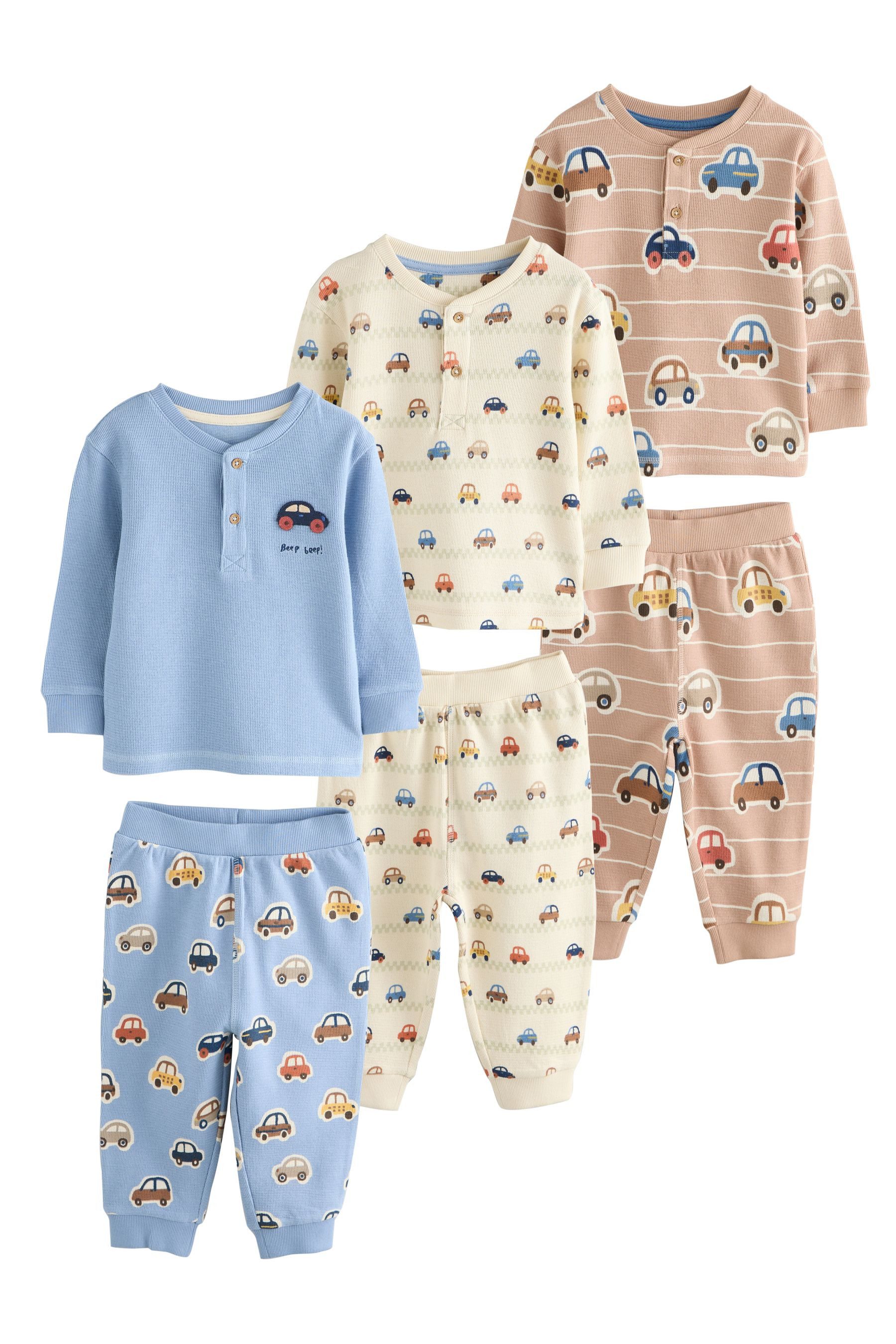 Next Pyjama 3er-Pack Snuggle Schlafanzüge, Transport (6 tlg)