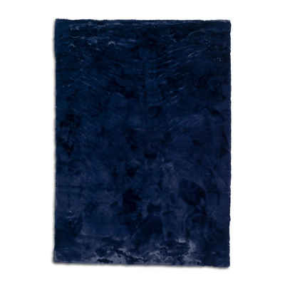 Fellteppich TENDER Moderner Kunstfellteppich, SCHÖNER WOHNEN-Kollektion, Rechteckig, Höhe: 26 mm, 120 x 180 cm in Nachtblau