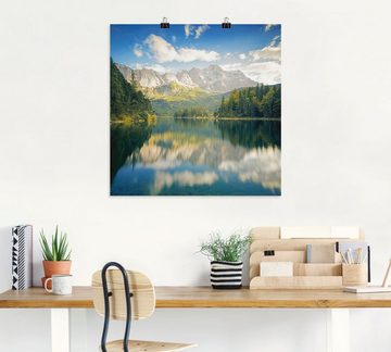Artland Wandbild Zugspitze mit Eibsee, Berge & Alpenbilder (1 St), als Alubild, Leinwandbild, Wandaufkleber oder Poster in versch. Größen