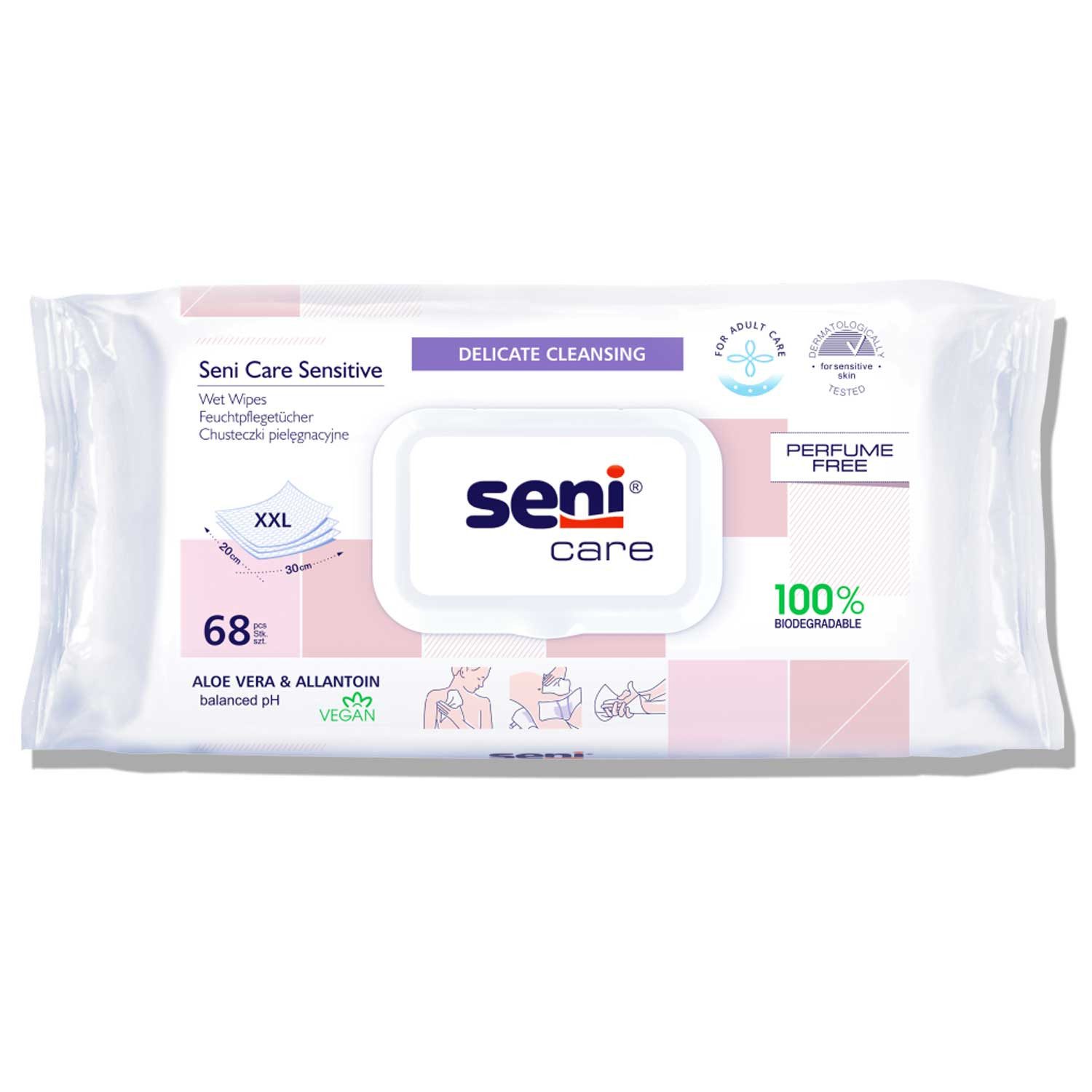 Seni Care Feuchtpflegetücher Sensitive 1x68 Stück Pflegetuch
