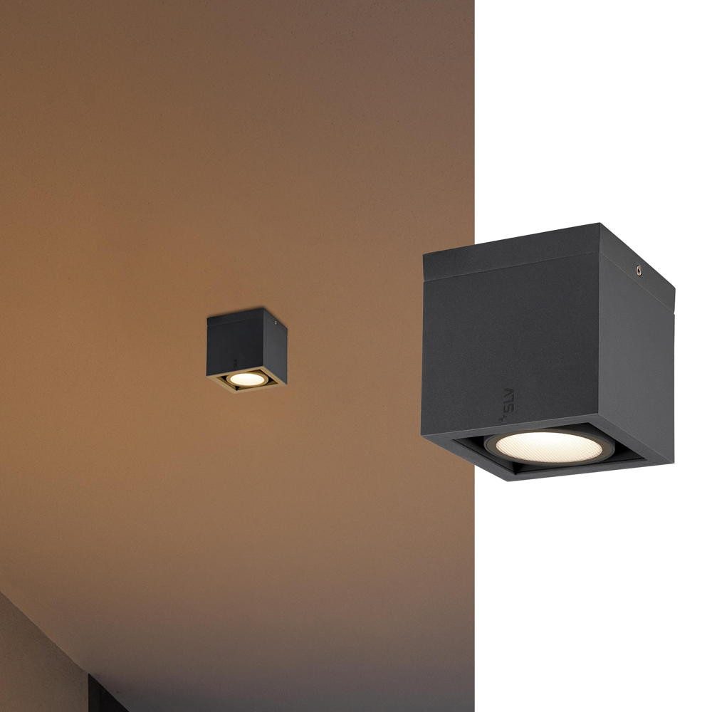 SLV Außen-Wandleuchte LED Deckenleuchte Eskina Frame in Anthrazit 15W 1100lm IP65, LED