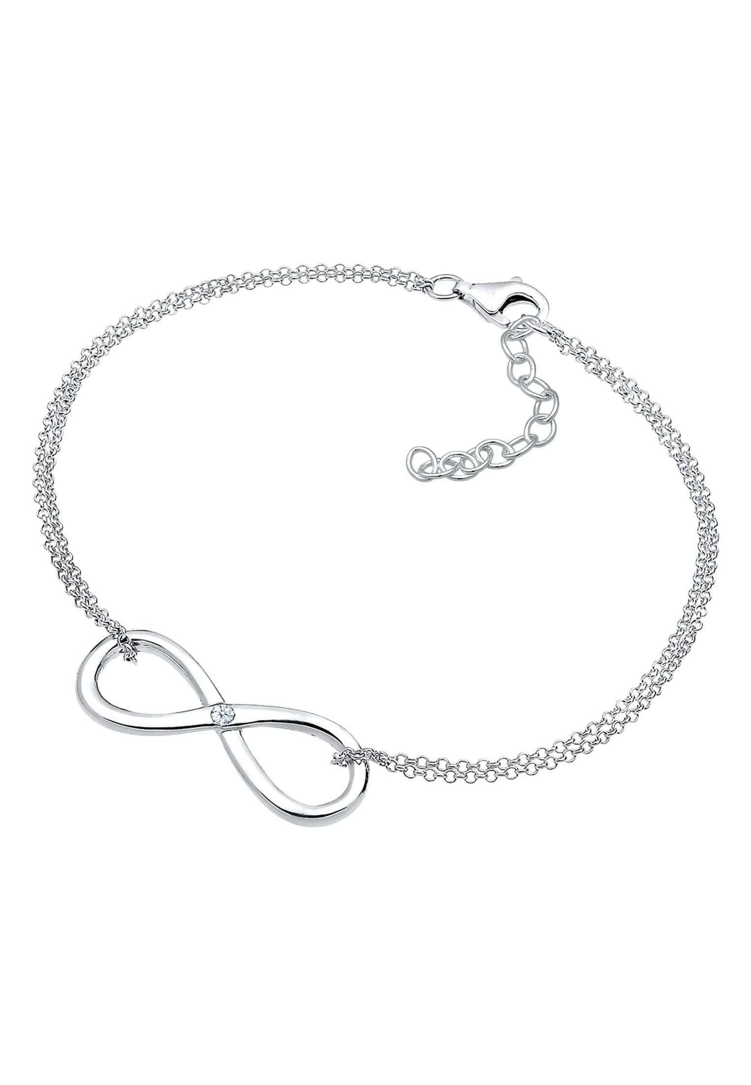 Elli DIAMONDS Armband Infinity Ewig Diamant (0.03 ct) 925 Silber, Infinity