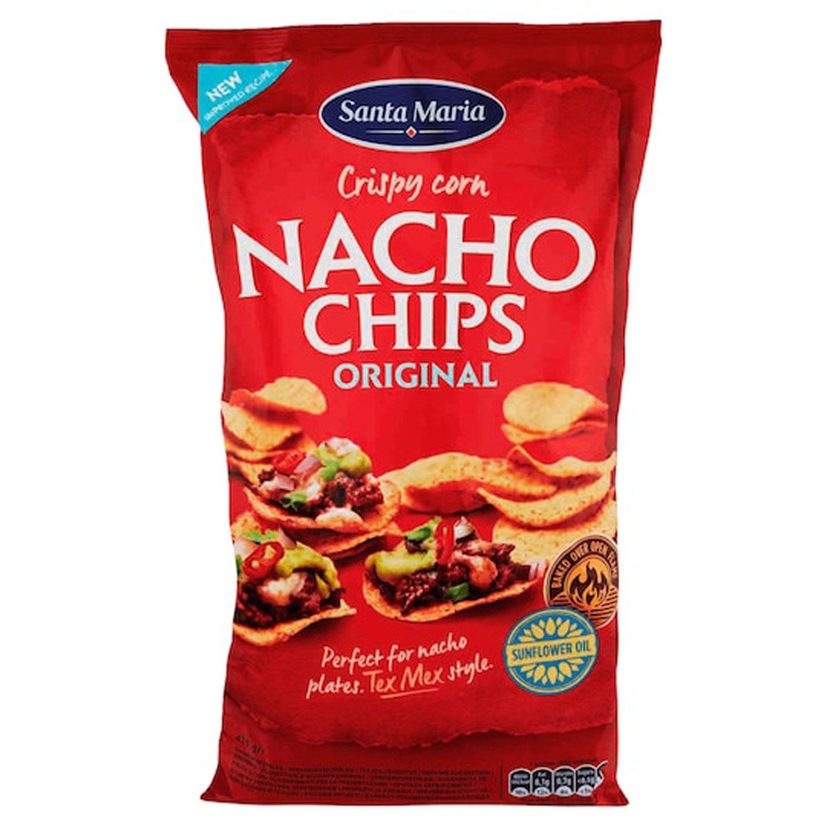 Santa Maria Knabberei, Santa Maria Nacho knusprige Maischips gesalzen Original 475g