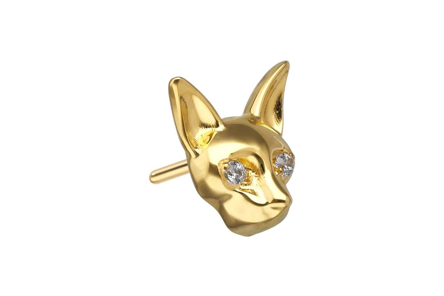Piercing-Set Titan Aufsatz mit Push Pin KATZE