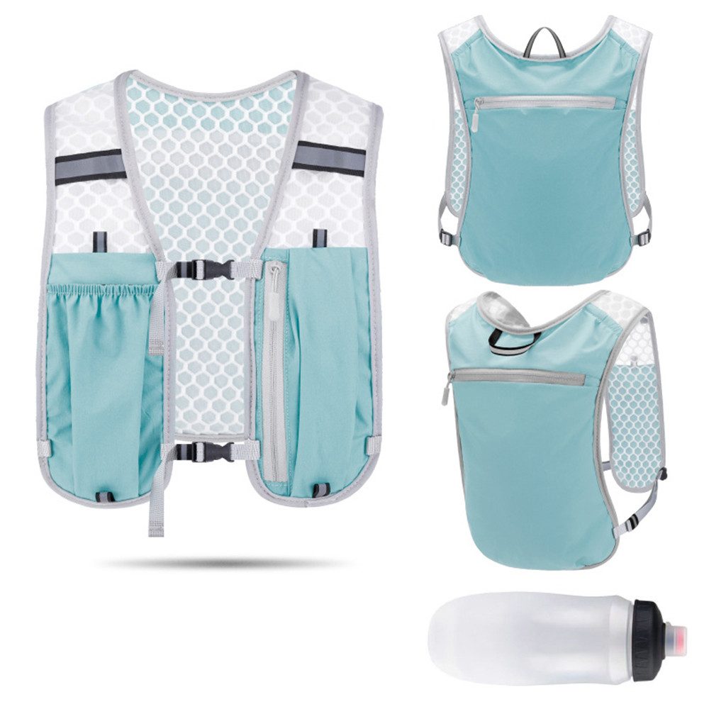 Coonoor Trinkrucksack Laufweste für Damen und Herren 5L Ultraleicht mit 500ML Flaschen, reflektierende Running Vest Trinkrucksack zum Laufen für Wandern