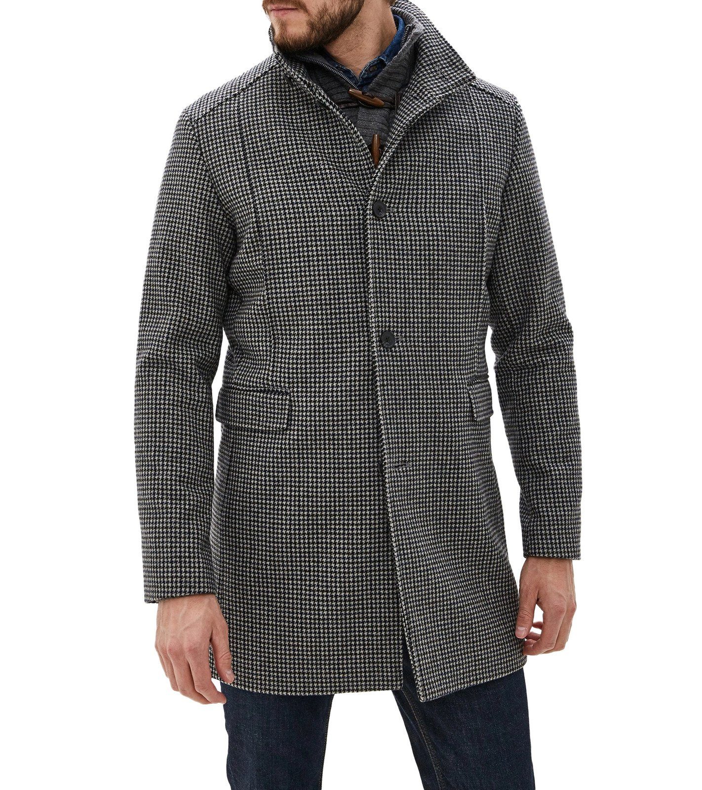 SELECTED HOMME Wintermantel »SELECTED HOMME Herren Herbst-Mantel schicke  Woll-Jacke aus recycelter Wolle Kurz-Mantel Grau« online kaufen | OTTO