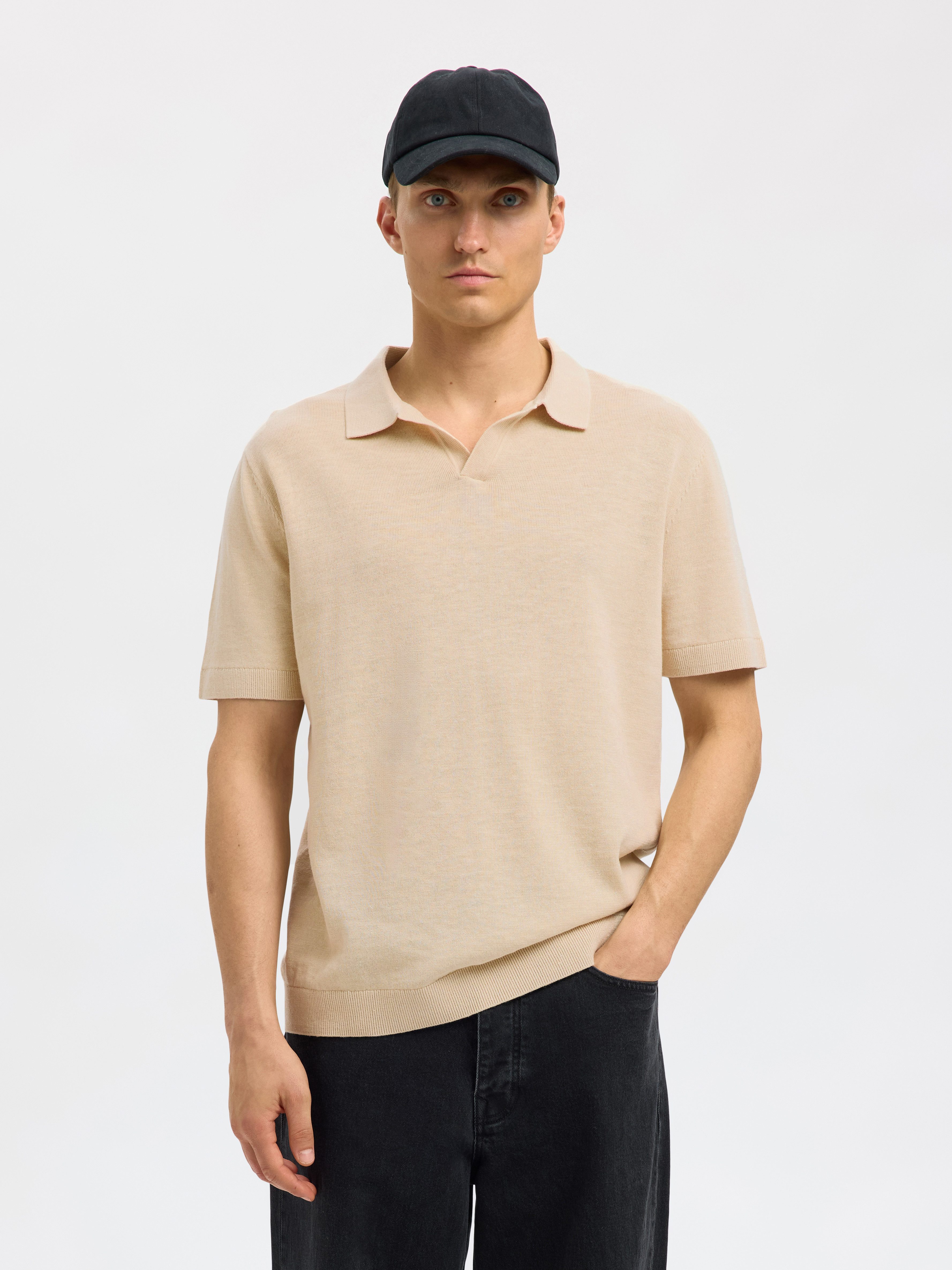 Selected Poloshirt SLHMATTIS SS KNIT SUN OPEN POLO NOOS günstig online kaufen