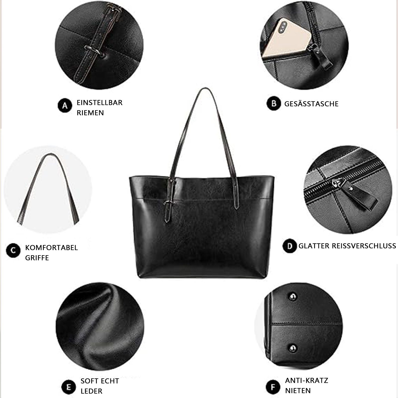 REDOM Handtasche Damen Henkeltasche Freizeittasche Tragetasche günstig online kaufen