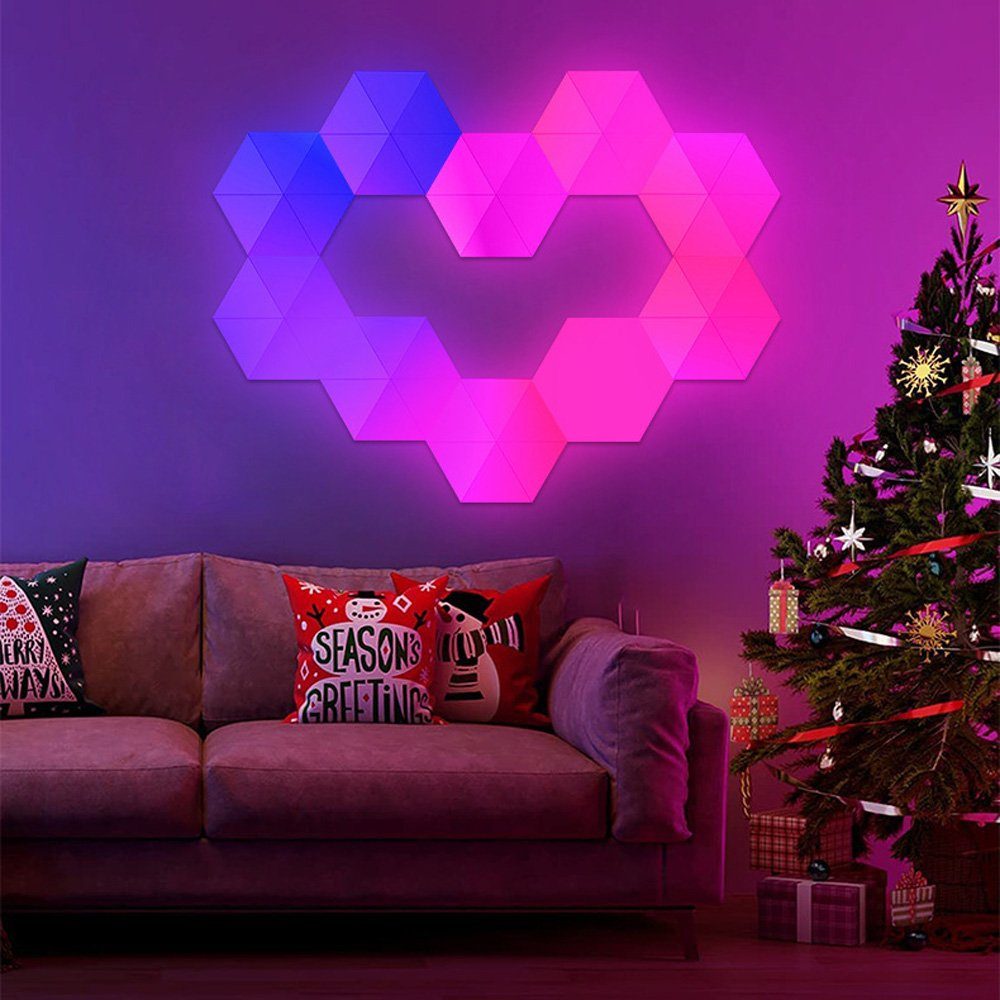 Wandleuchte, LED für Ambientes Wandlicht Laybasic Wandleuchte Heimdekoration, Spiele Nachtlicht Wandleuchte Panel Hexagon,LED LED RGB, Bluetooth-App,