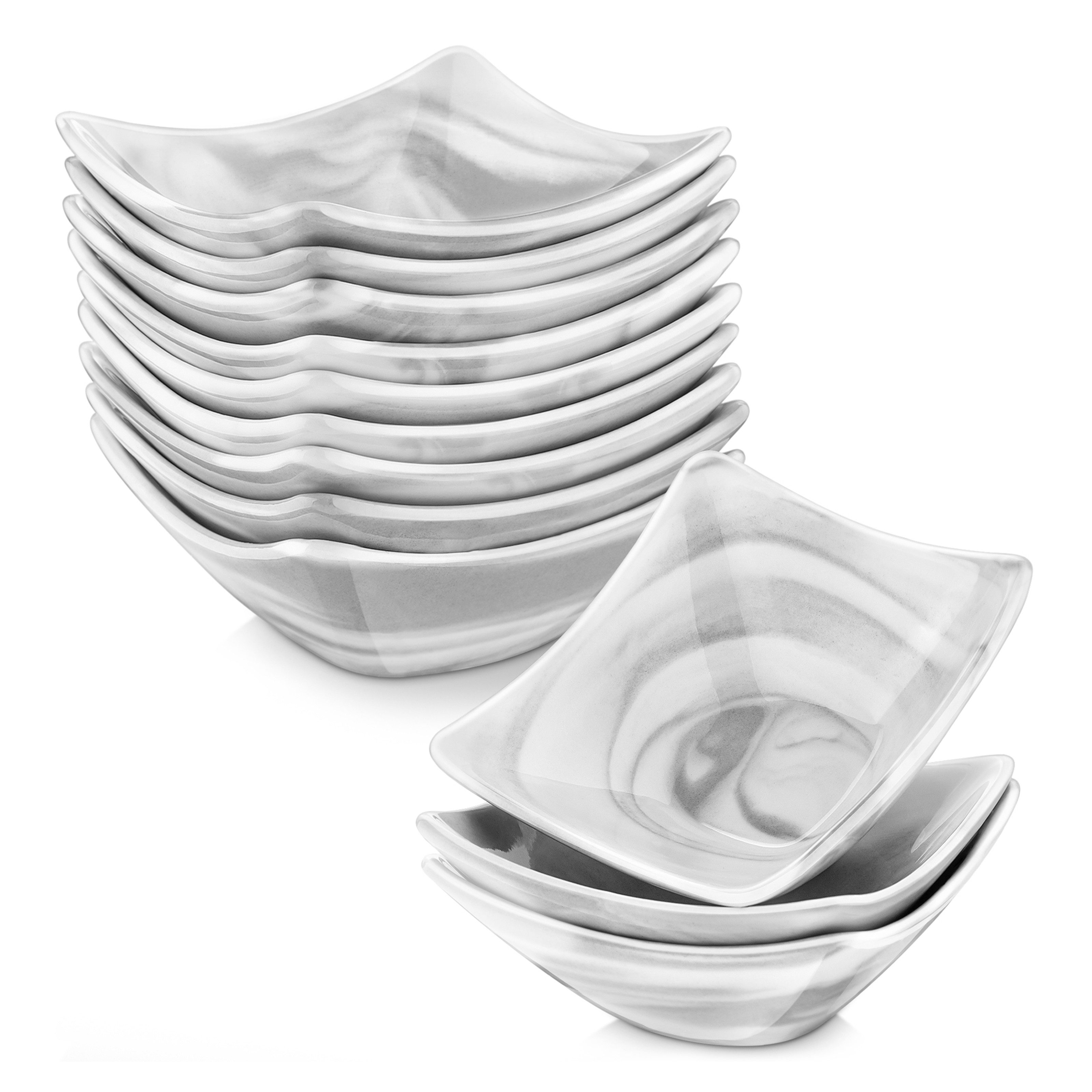 MALACASA Dipschale 12-tlg SUPER MINI Porzellan Set, Dipschälchen, Snackschale, Porzellan, (Set, 12-tlg)