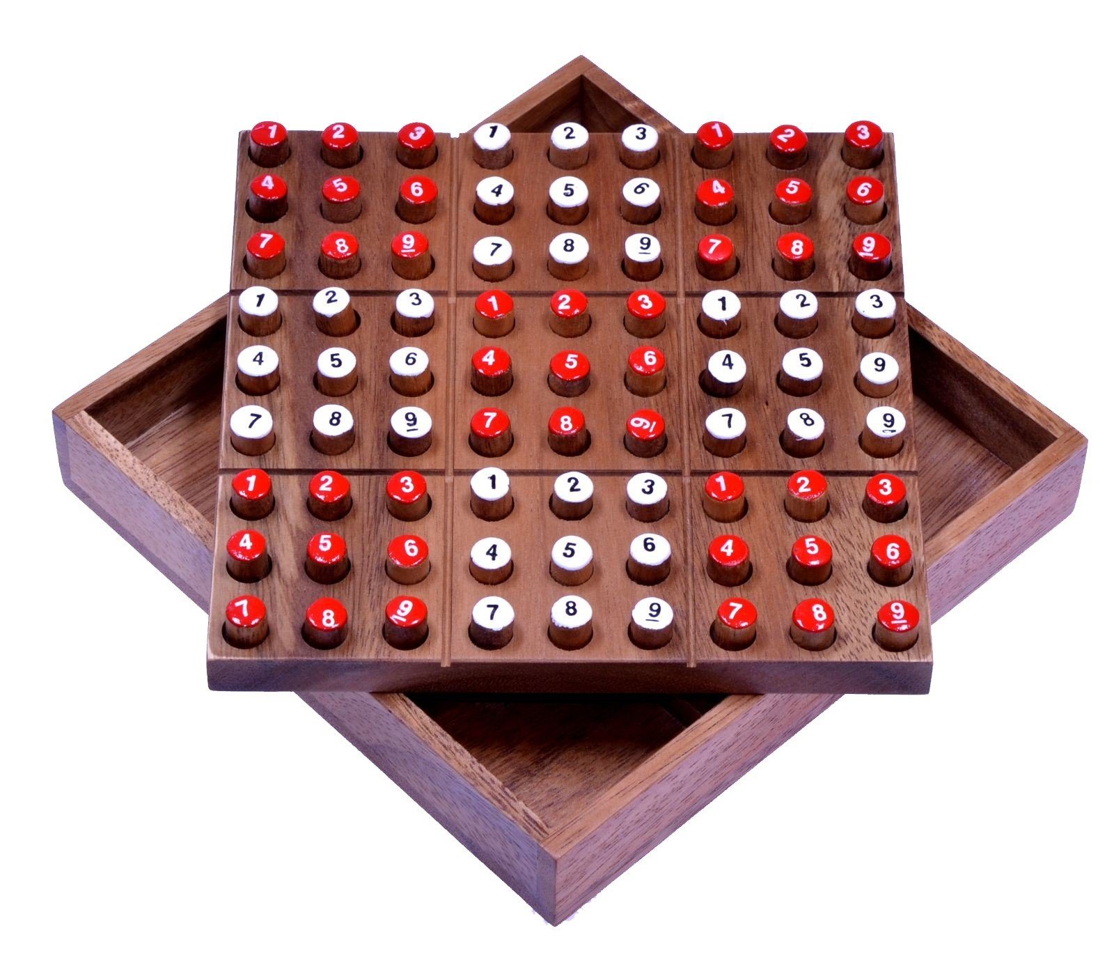 Logoplay Holzspiele Spiel, Sudoku mit Zahlensteckern - Spielfeld 18 x 18 cm - Steckspiel aus HolzHolzspielzeug
