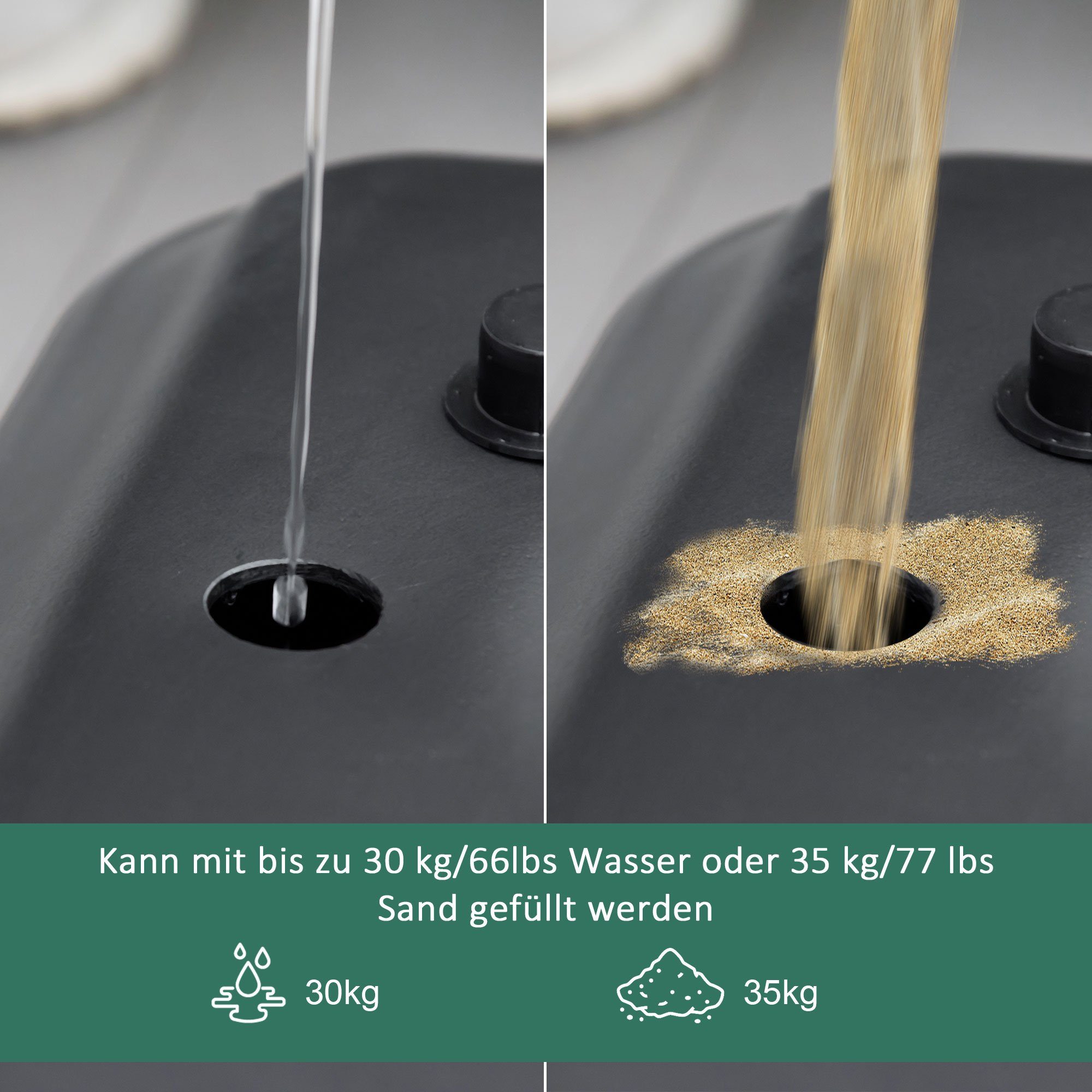 HOMCOM Basketballständer Basketballkorb, höhenverstellbar Stahl Kunststoff Schwarz (Set, 1-St., 1 x Basketball-Ständer), 73L x 49B x 195-250H cm