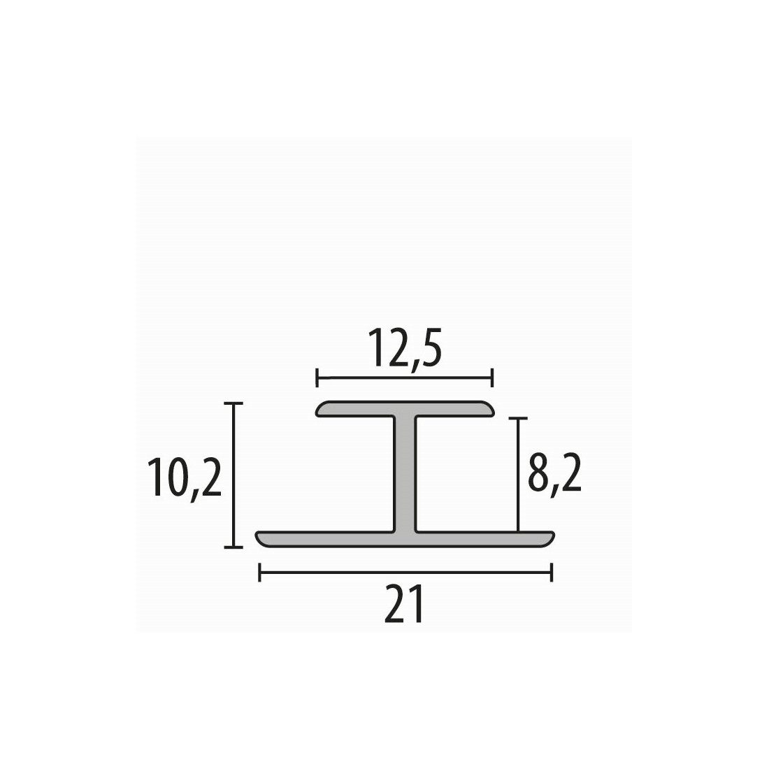 Thumbnail - Küberit Verbindungsprofil 10.2 x 10.2 x 2550 mm Wandprofil Tapetenprofil H-Profil Ungebohrt