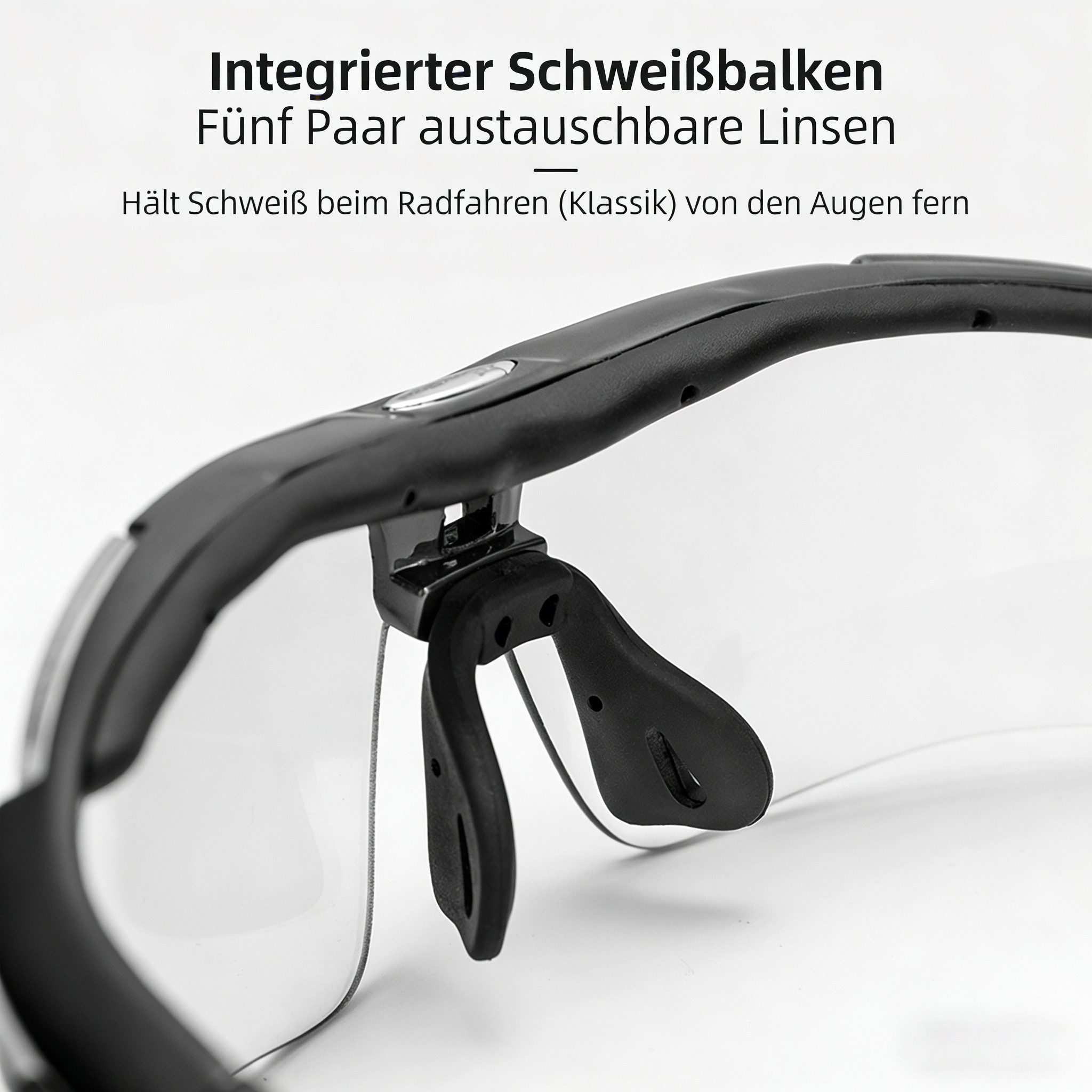 ROCKBROS Sonnenbrille Fahrradbrille Polarisiert mit 5 Wechselgläsern Leichte Sport Sonnenbrille UV400 für Radfahren & Outdoor