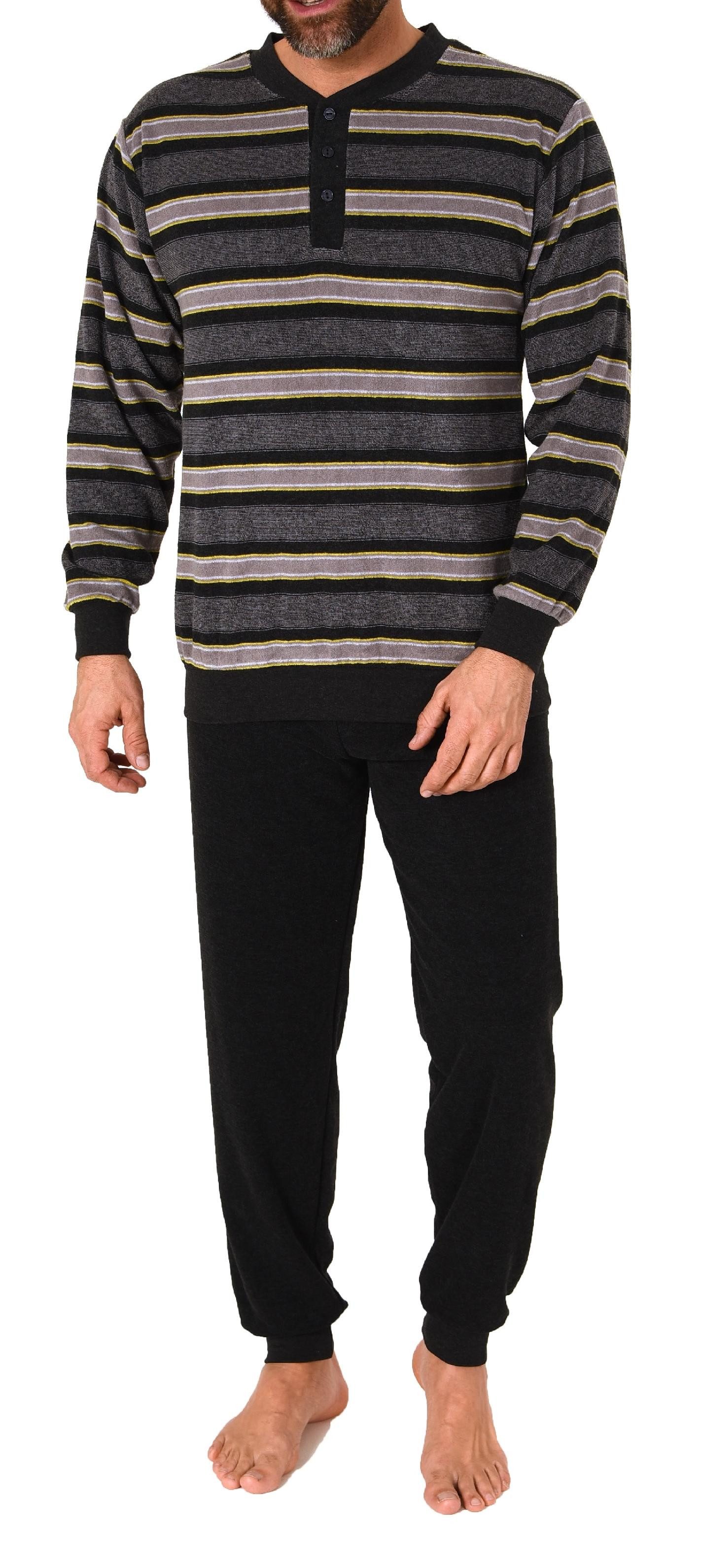 Normann Pyjama Normann Herren Frottee Schlafanzug langarm mit Bündchen günstig online kaufen