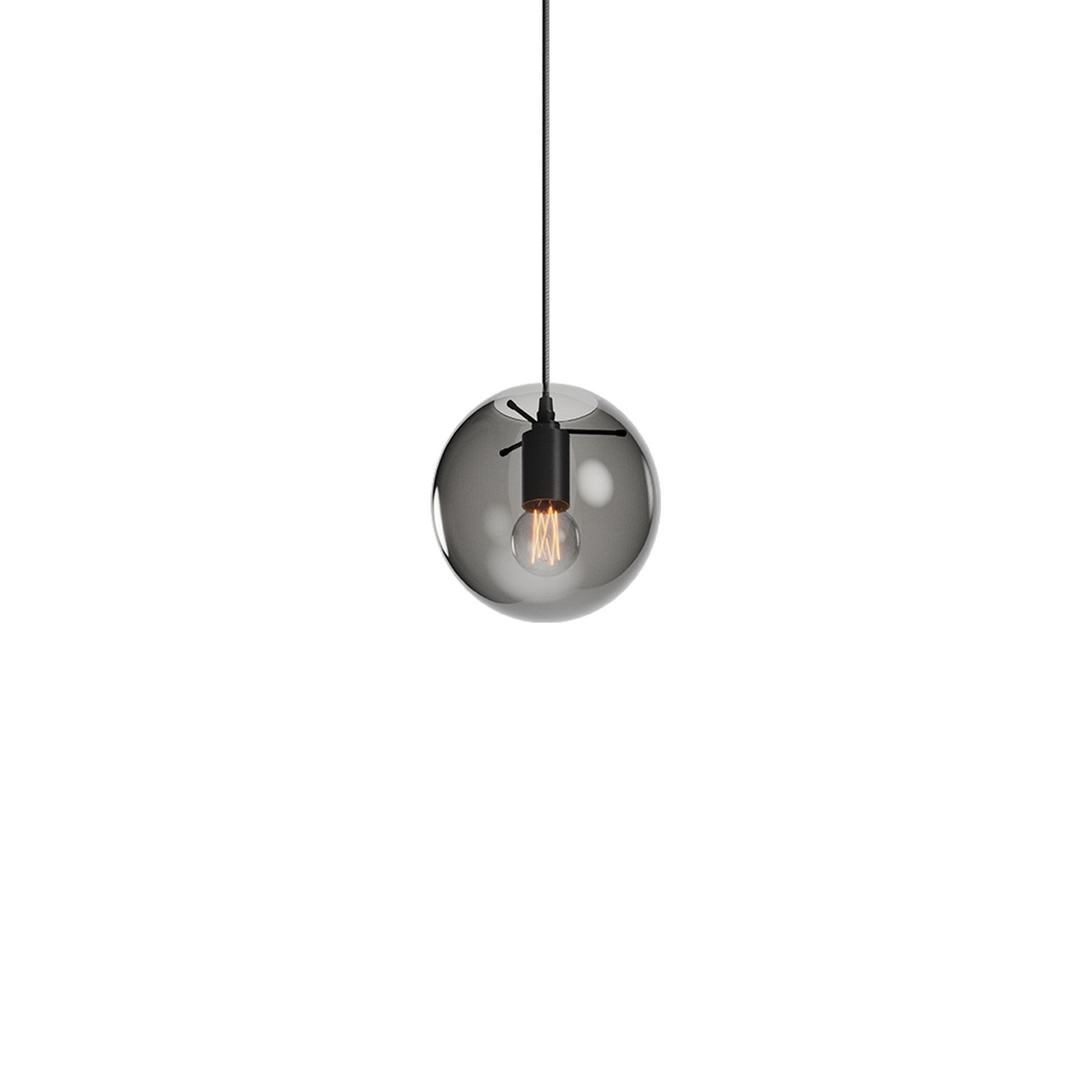 s.luce Pendelleuchte Hängeleuchte Orb Glaskugel Schwarz/Rauch