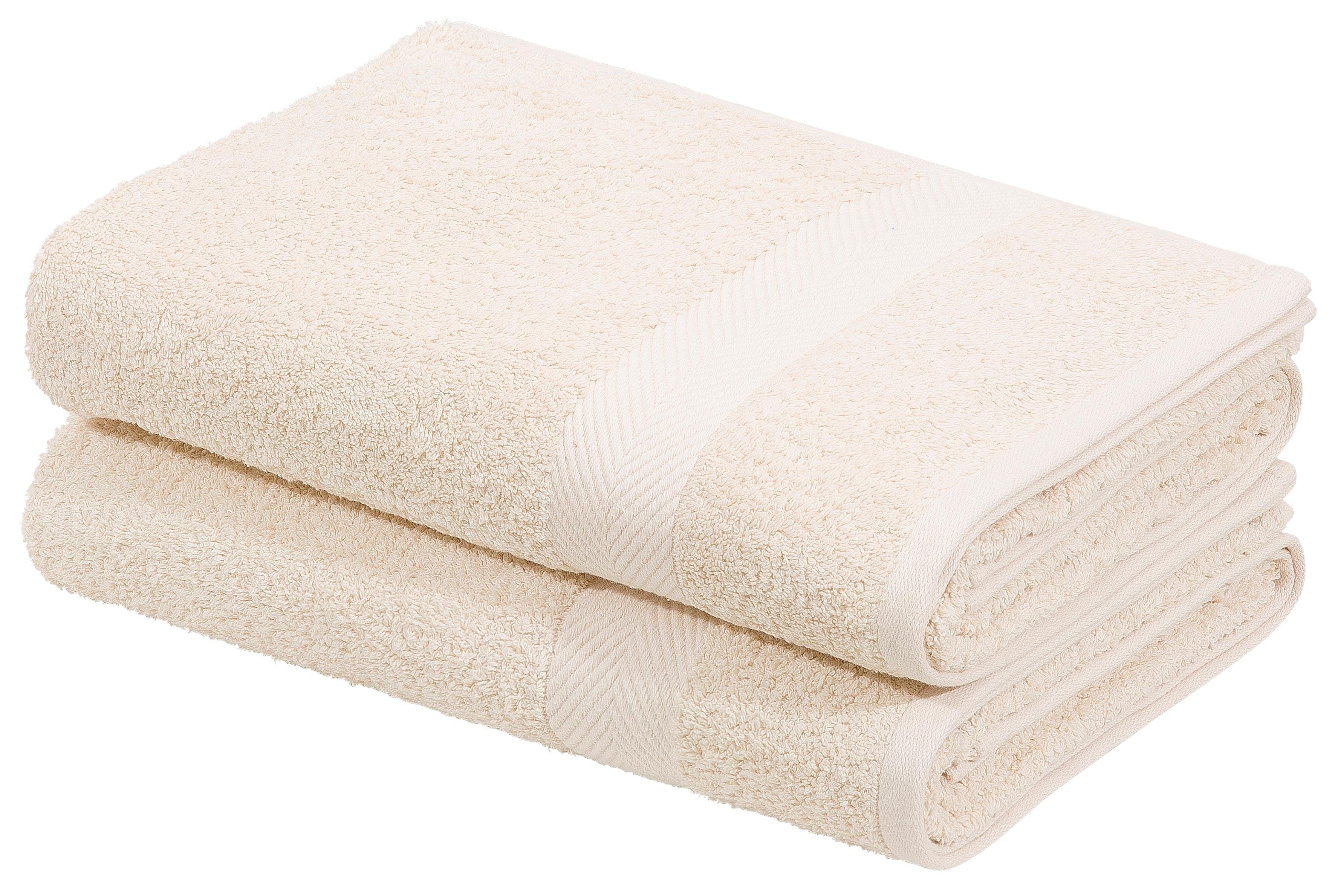 Badetücher Walkfrottee Baumwolle affaire Home (2-St), aus Eva, 550g/m², 100 flauschig, creme Handtuchset % Premium-Qualität
