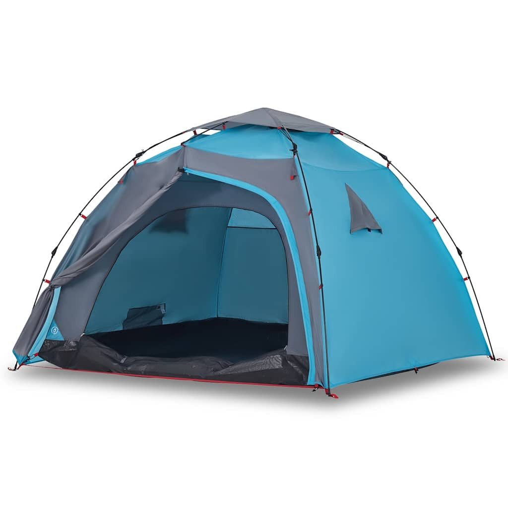 Kuppelzelt Kuppel-Campingzelt 4 Personen Blau Quick Release
